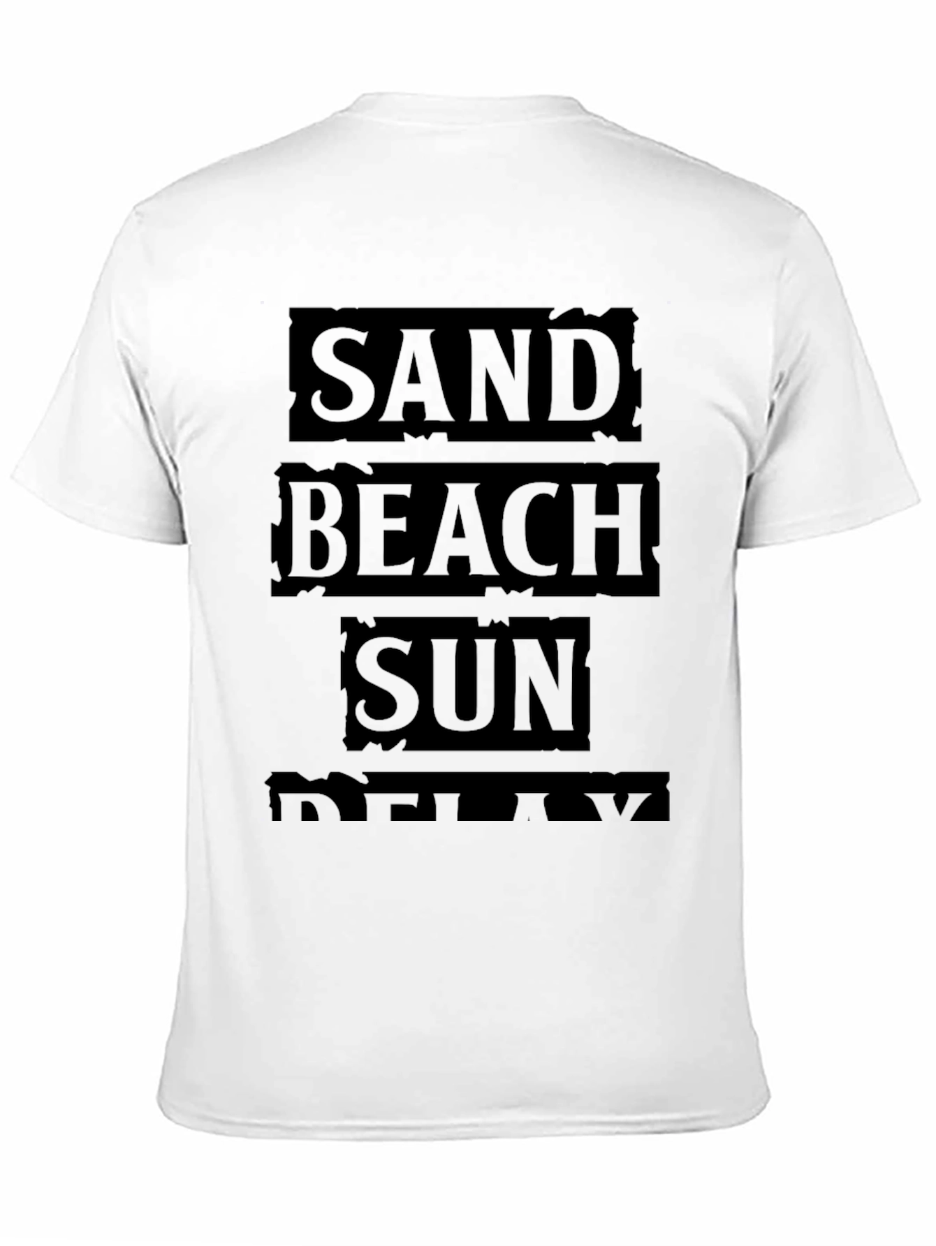 Sand Beach Sun Relax Black Graphic T-Shirt