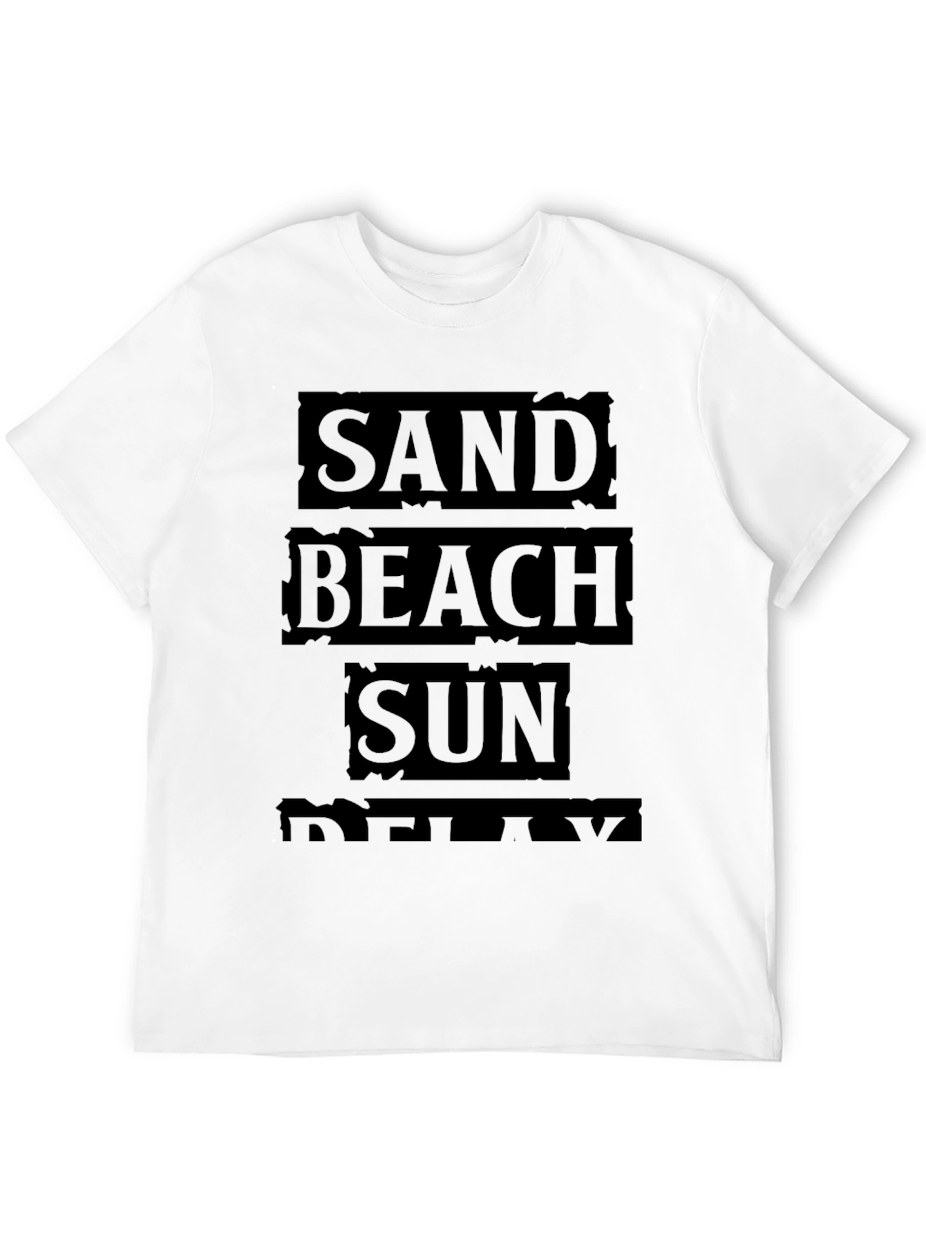 Sand Beach Sun Relax Black Graphic T-Shirt