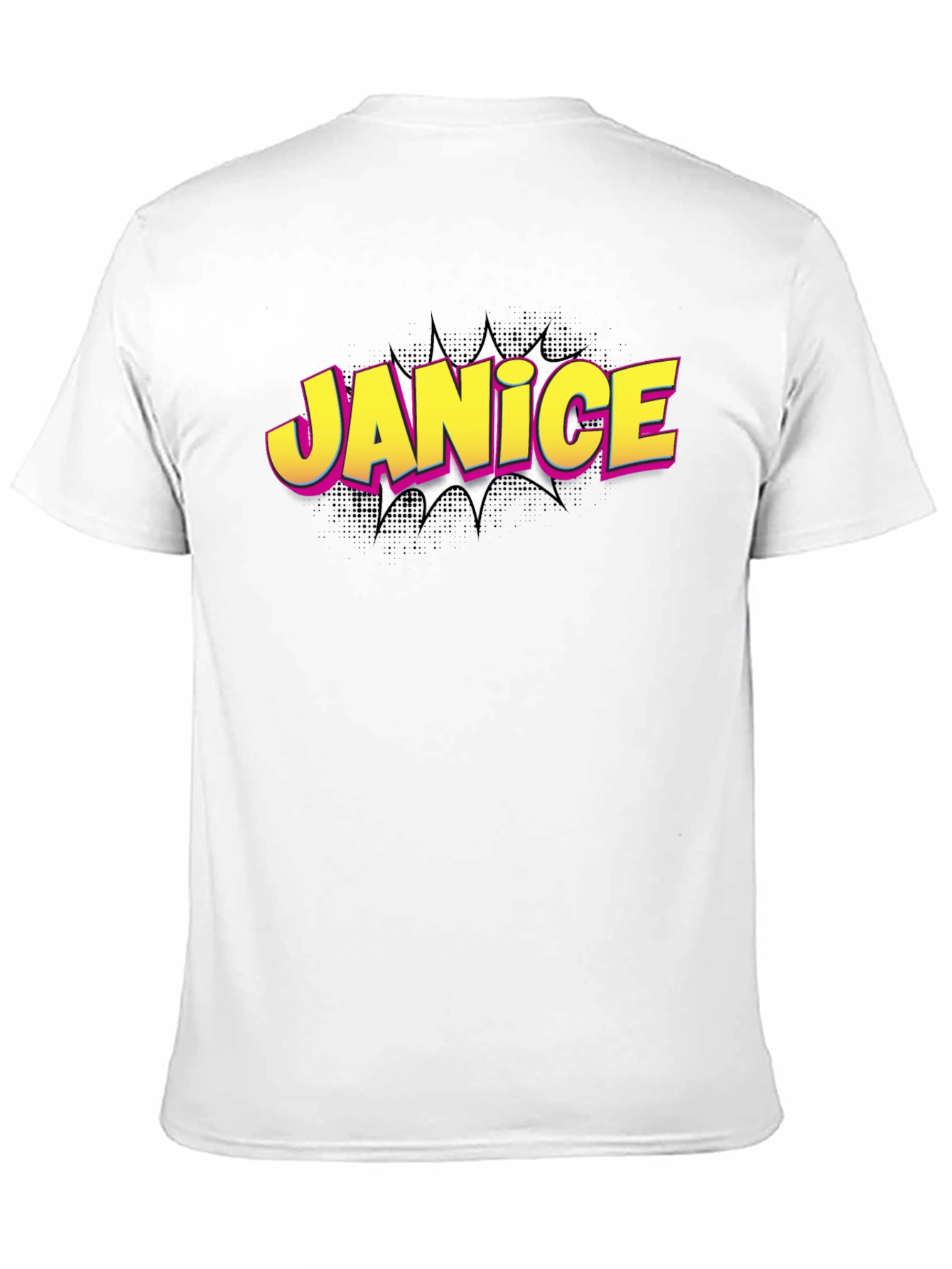Janice Comic Book Style Black T-Shirt