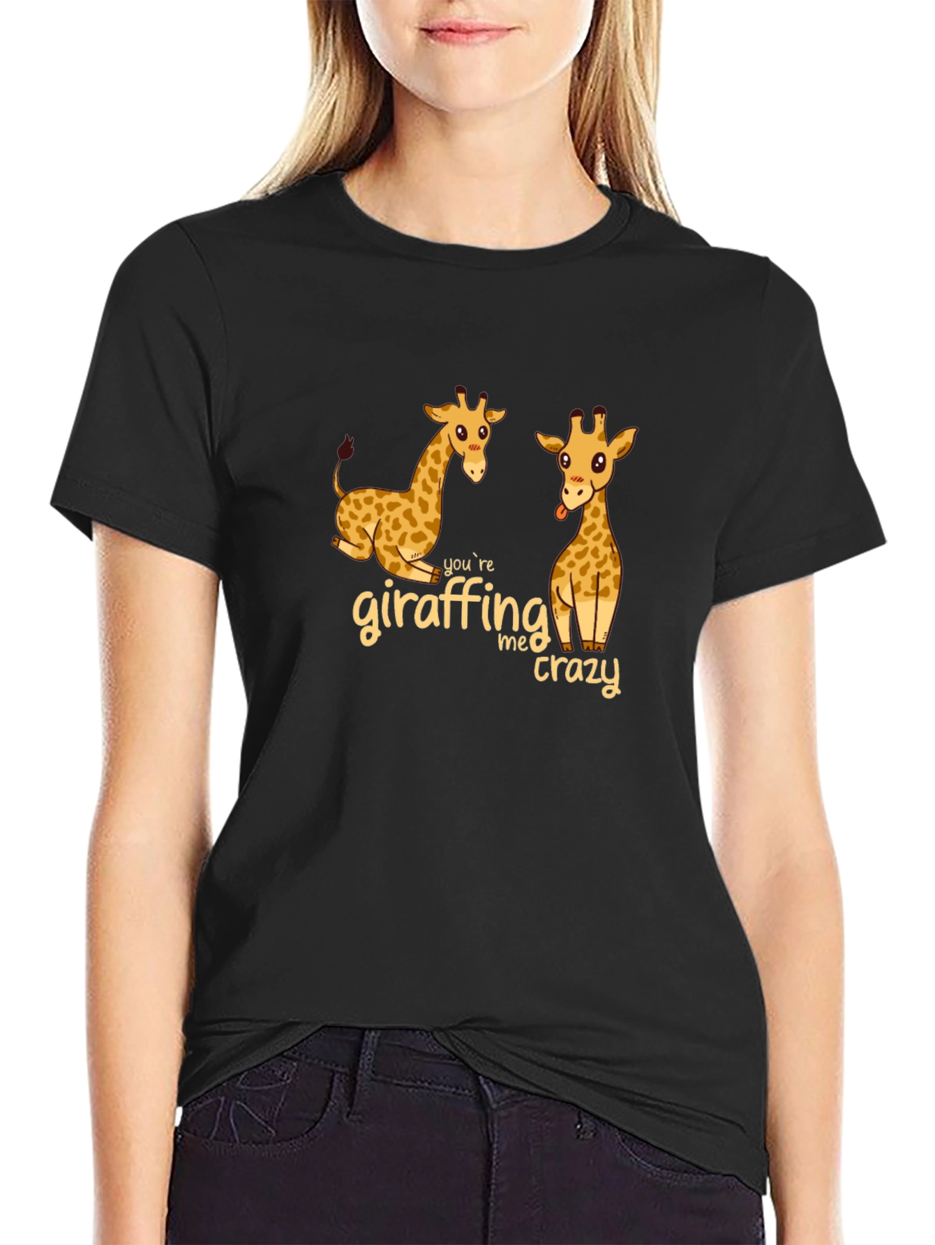 Giraffe Me Crazy Black T-Shirt