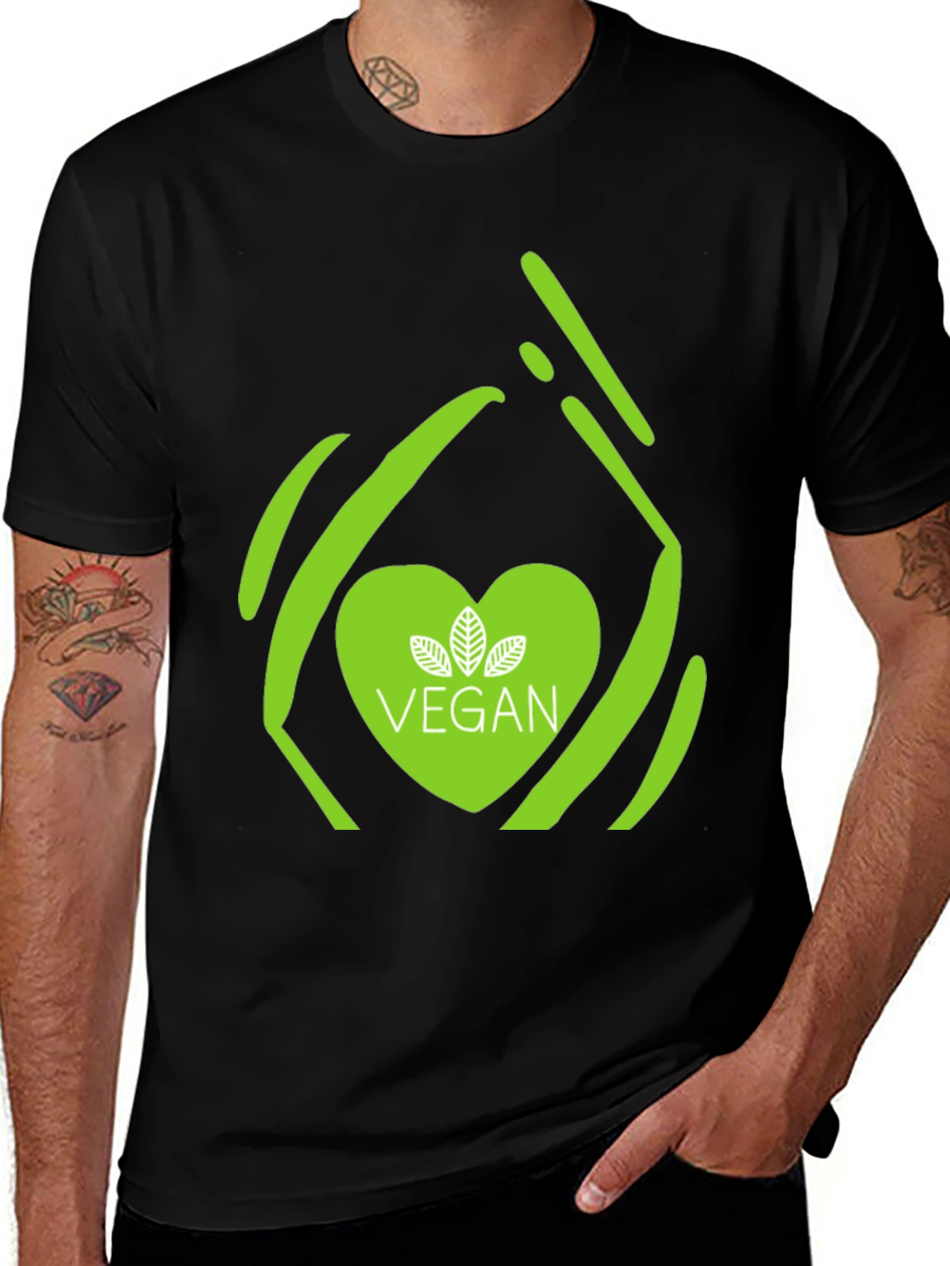 Vegan Heart Graphic T-Shirt - Stylish & Comfortable