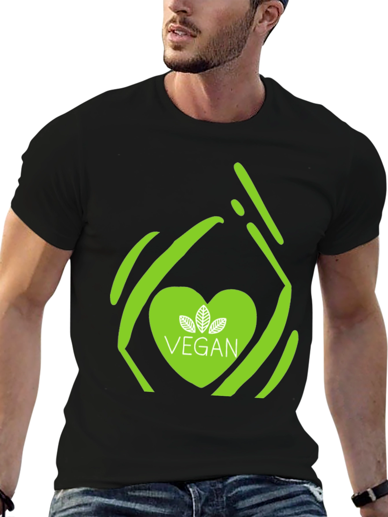 Vegan Heart Graphic T-Shirt - Stylish & Comfortable