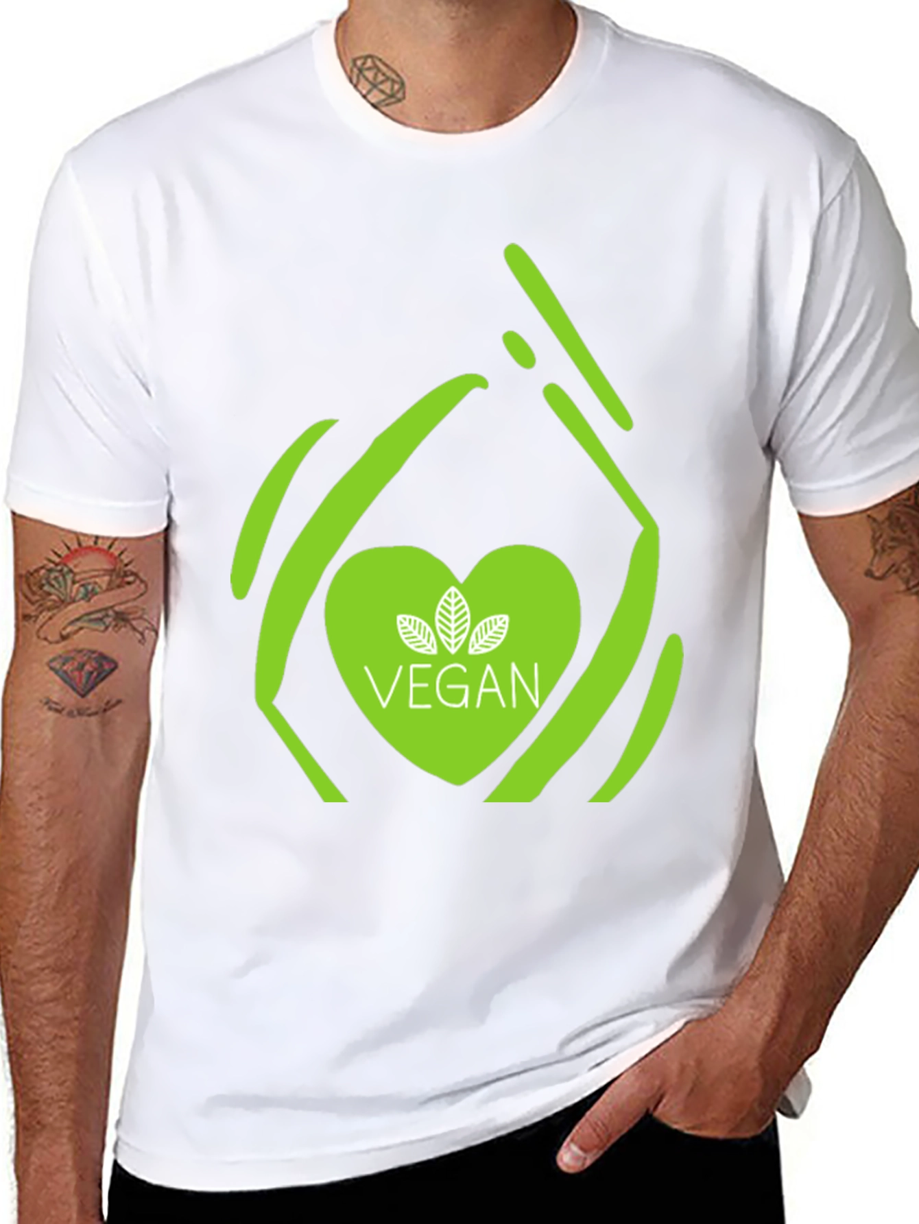 Vegan Heart Graphic T-Shirt - Stylish & Comfortable