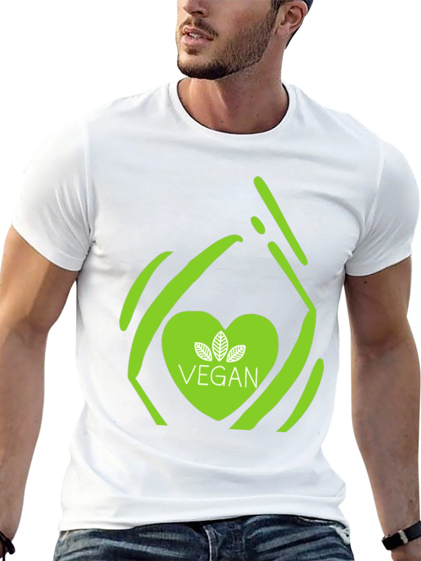Vegan Heart Graphic T-Shirt - Stylish & Comfortable