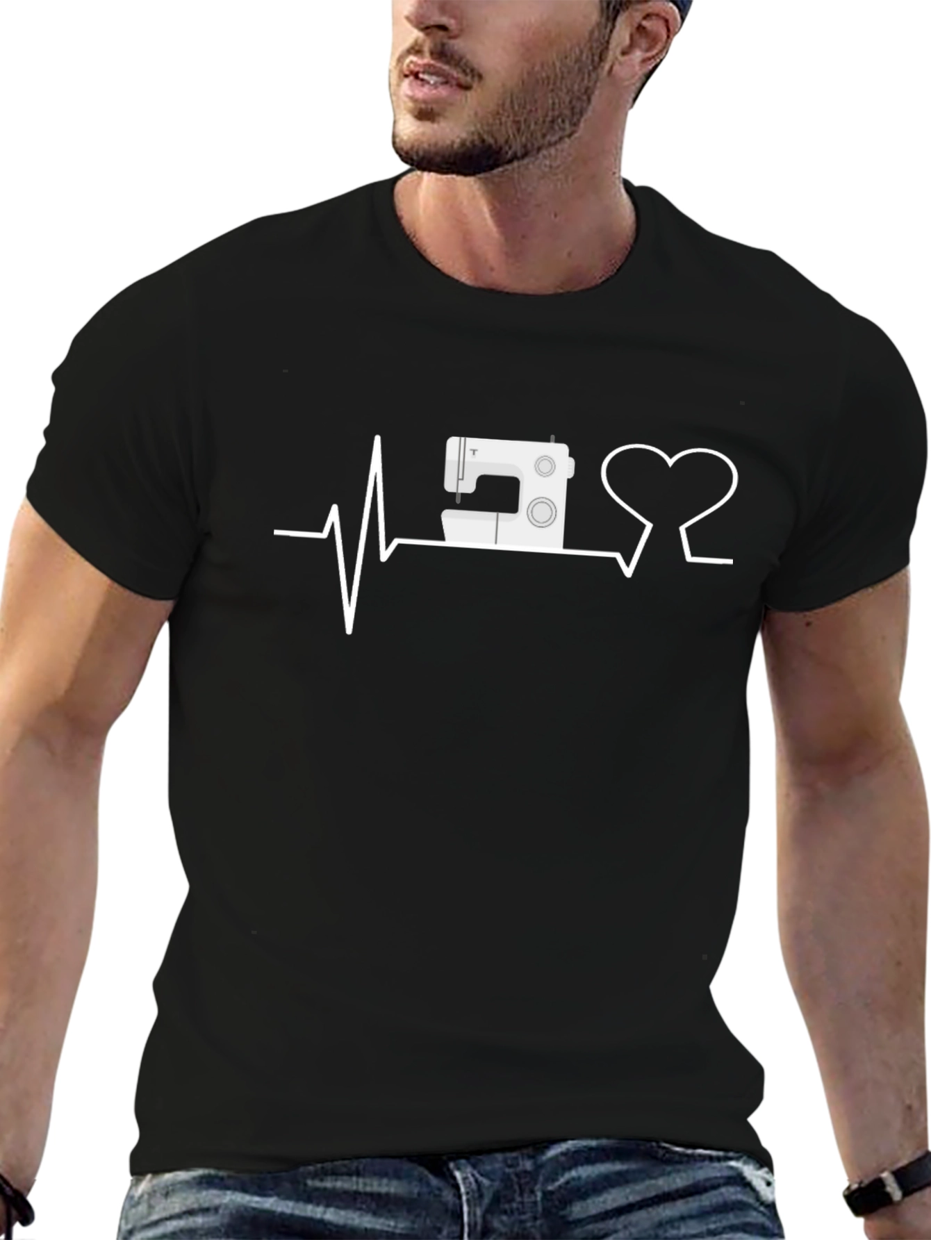 Sewing Heartbeat T-Shirt -  Sewing Machine Love