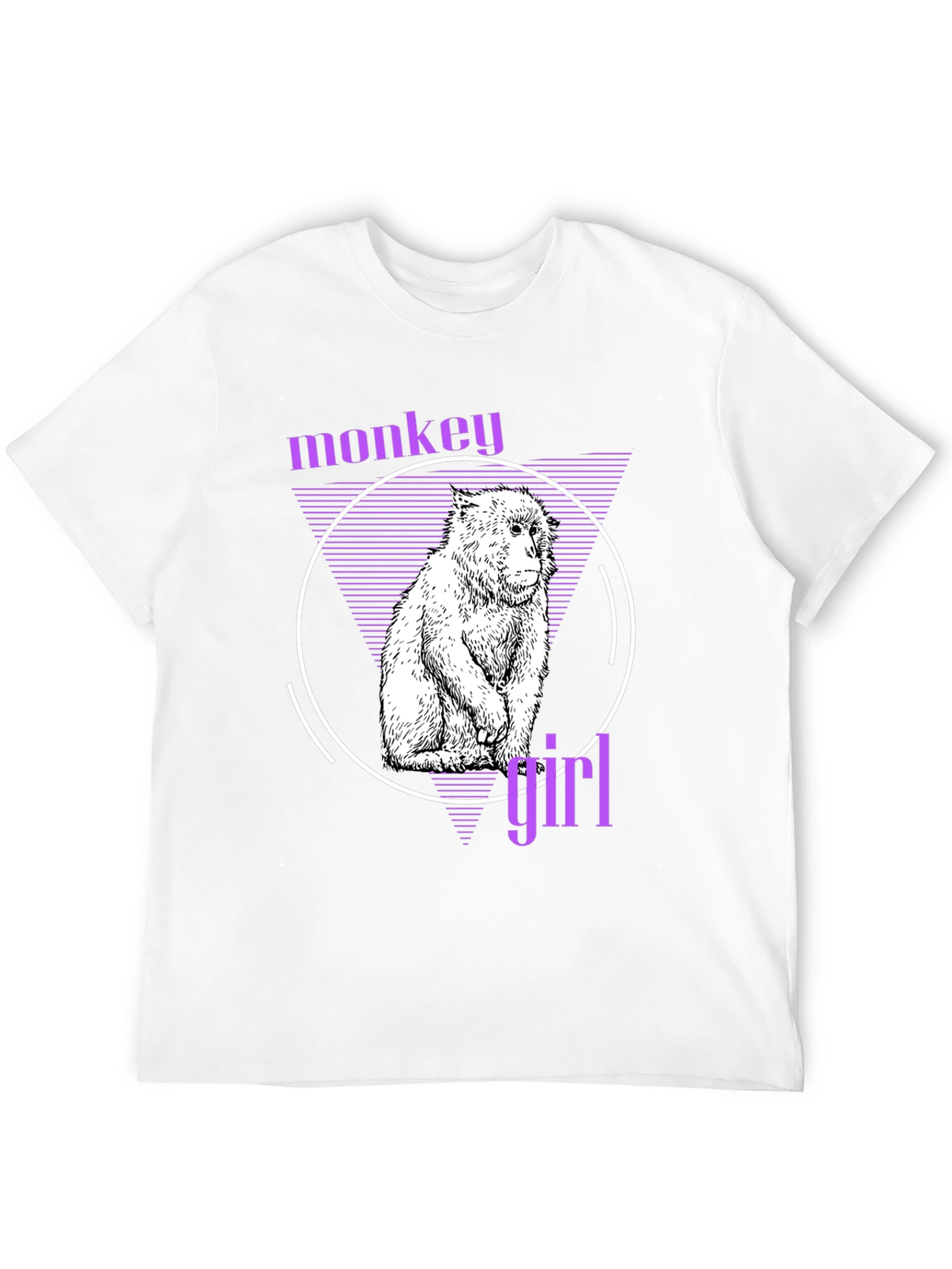 Monkey Girl Graphic Tee - Trendy Black T-Shirt