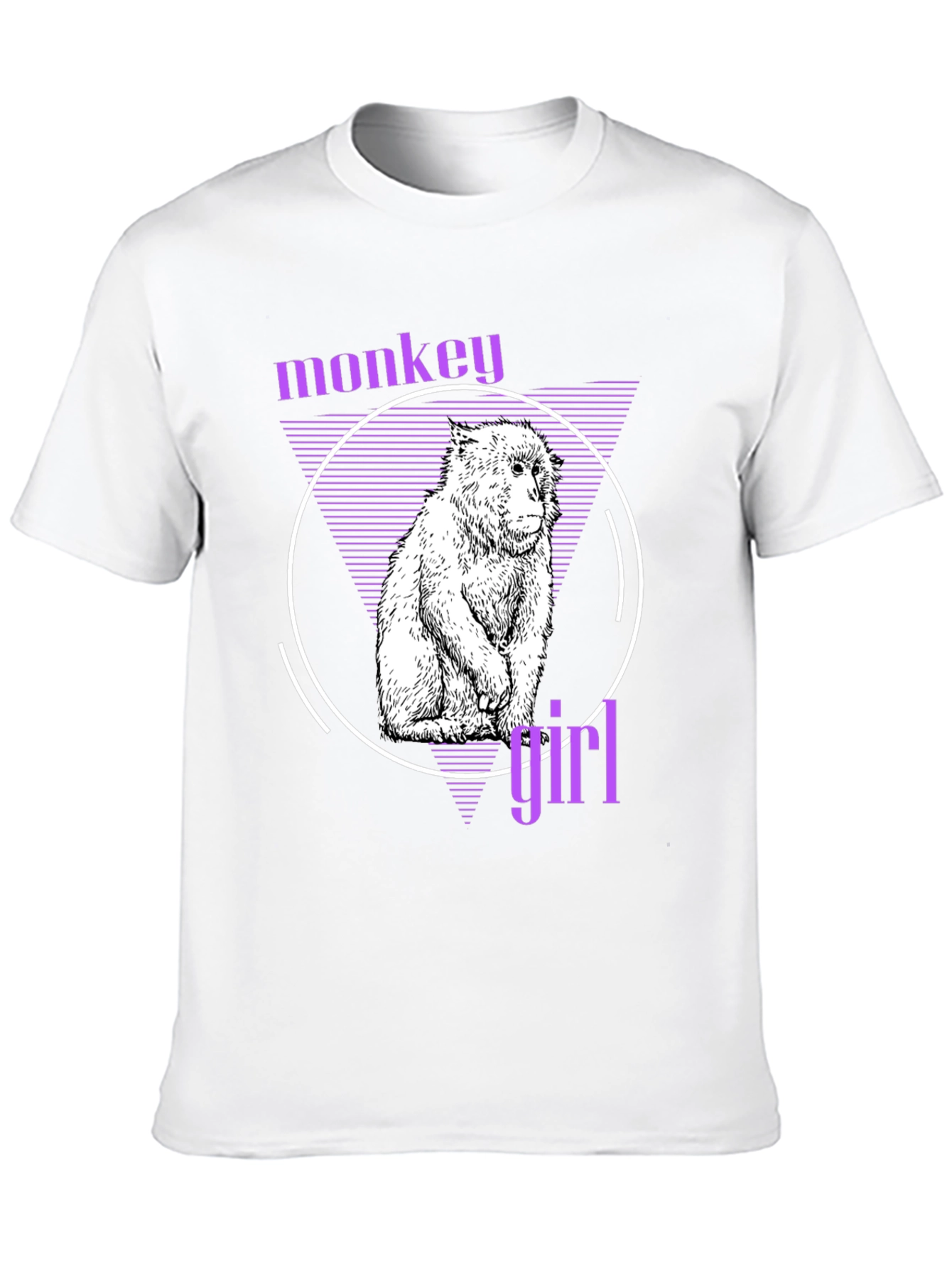 Monkey Girl Graphic Tee - Trendy Black T-Shirt