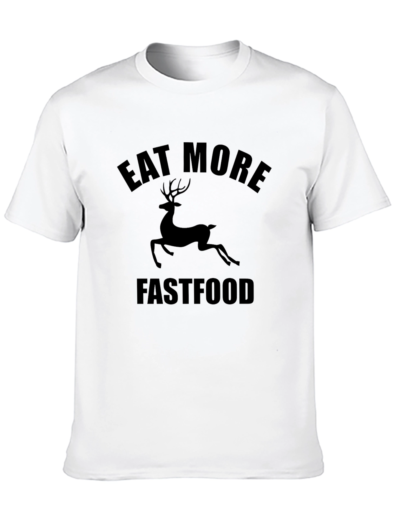Eat More Fastfood Deer Graphic Tee - Black