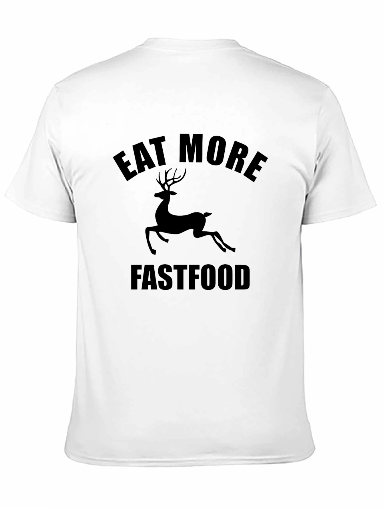 Eat More Fastfood Deer Graphic Tee - Black