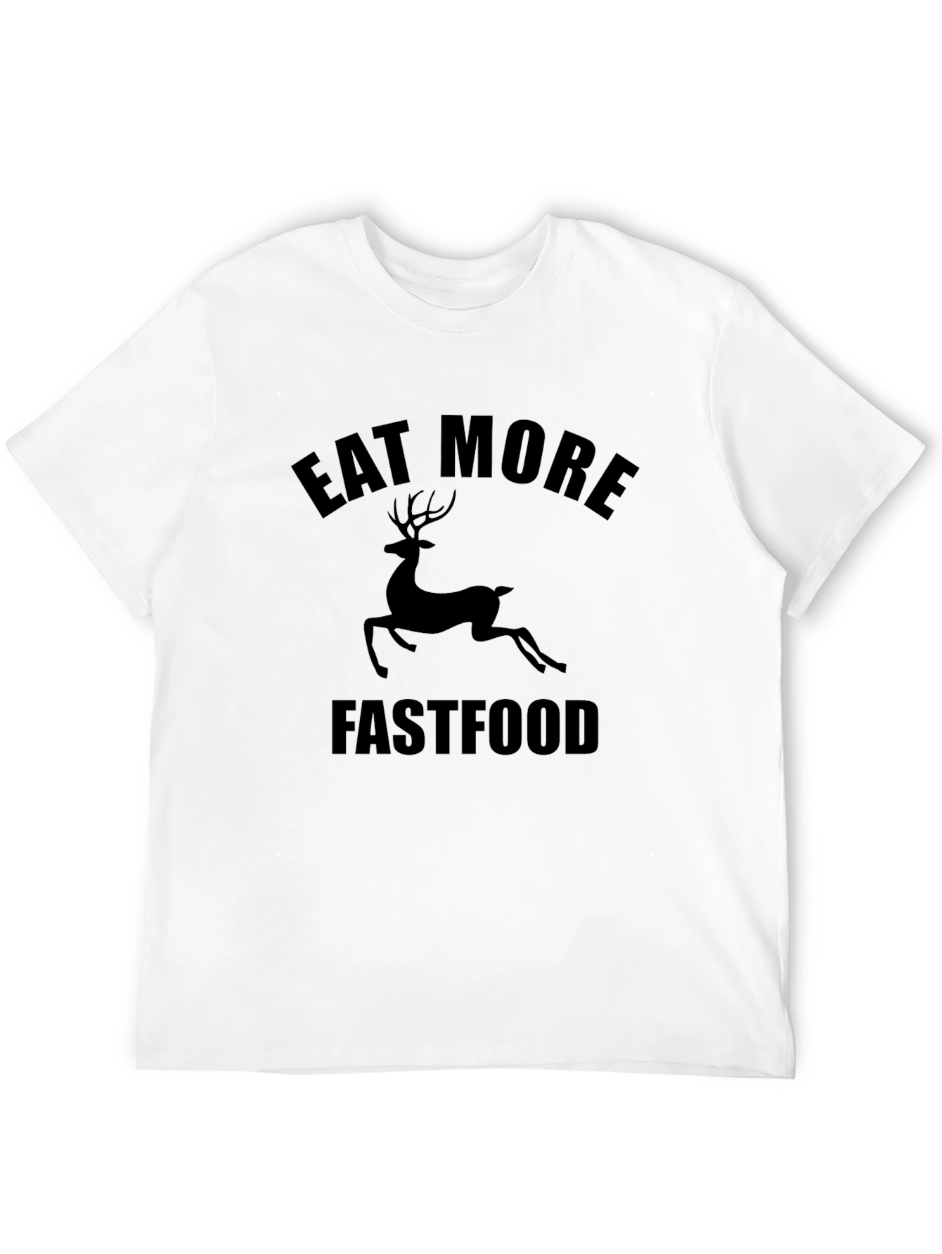 Eat More Fastfood Deer Graphic Tee - Black