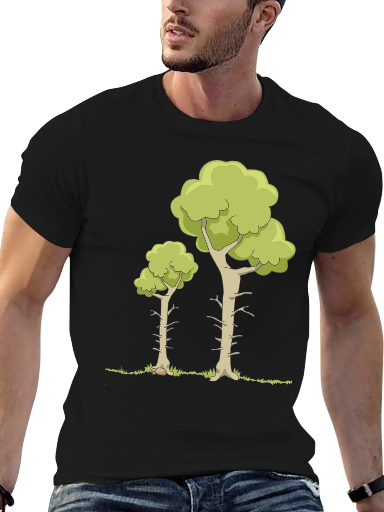 Cartoon Tree Graphic Tee - Nature Lover T-Shirt