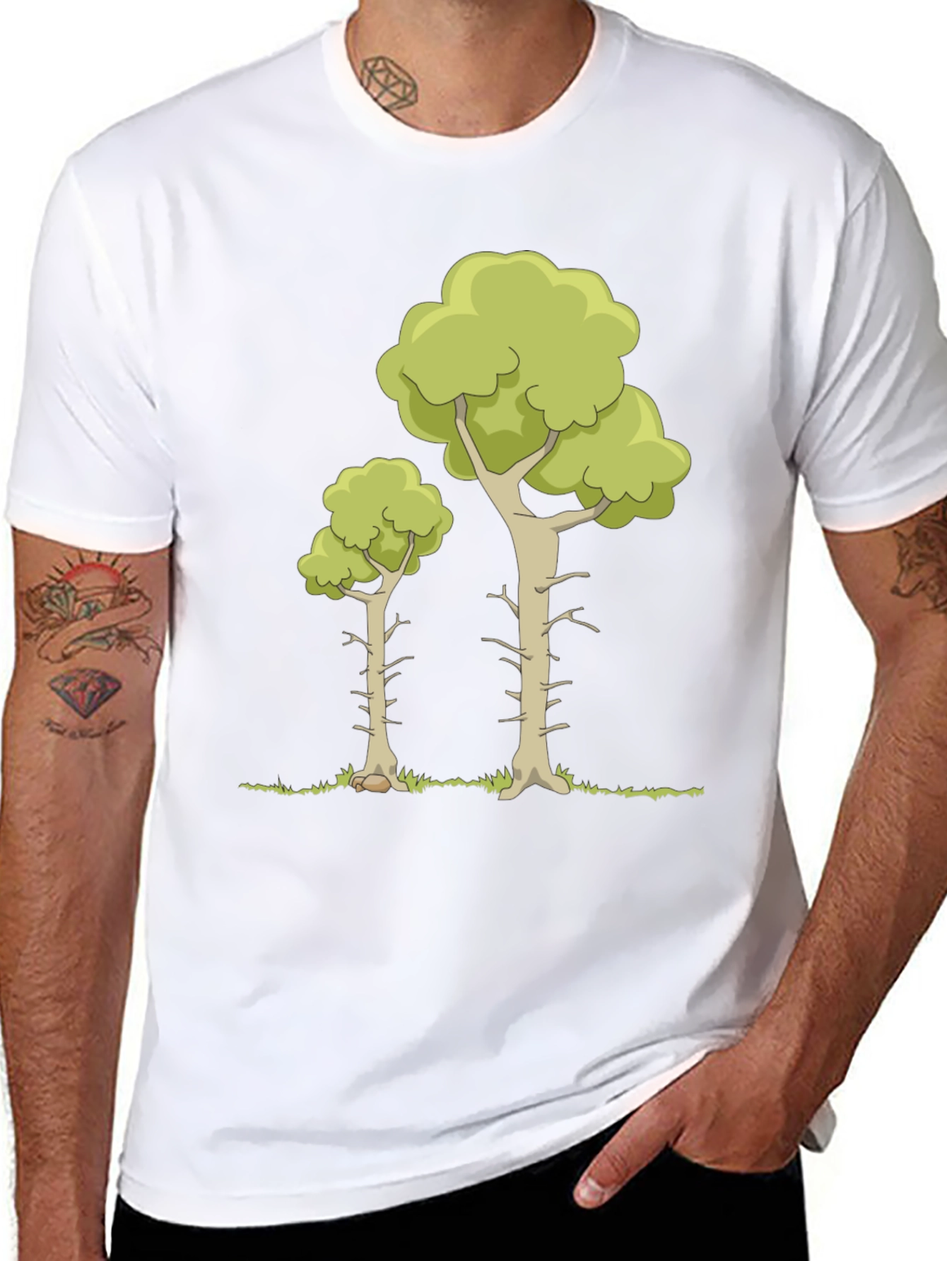 Cartoon Tree Graphic Tee - Nature Lover T-Shirt