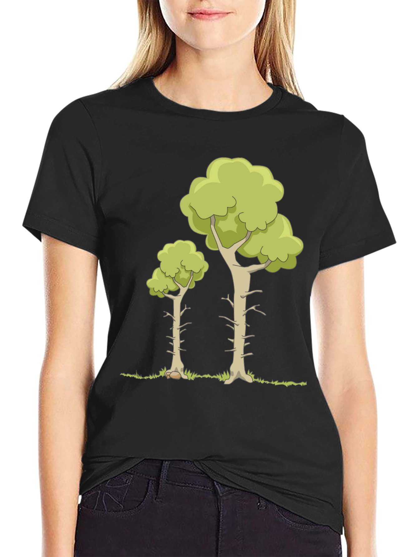 Cartoon Tree Graphic Tee - Nature Lover T-Shirt