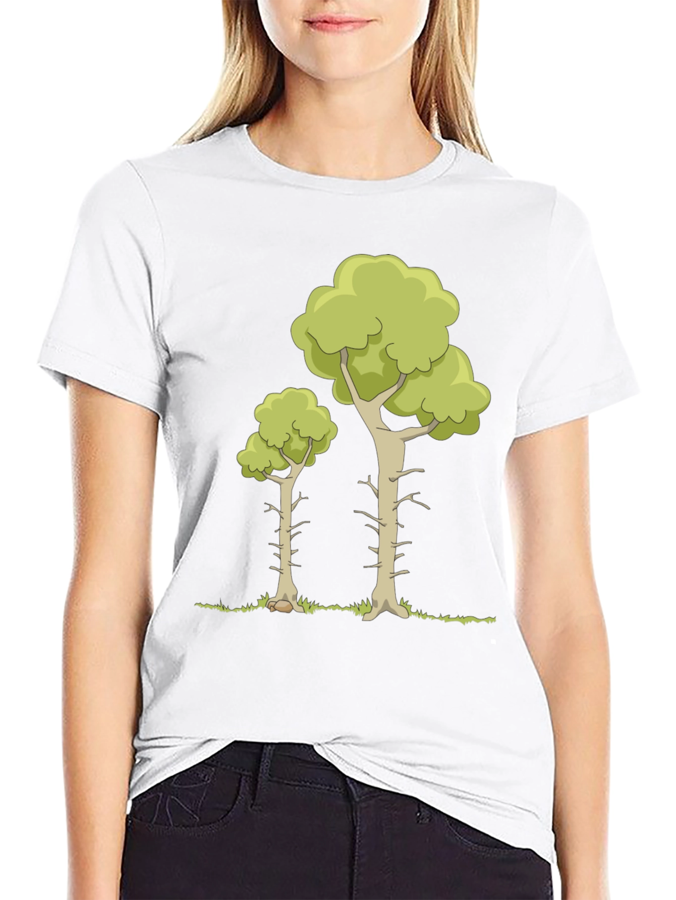 Cartoon Tree Graphic Tee - Nature Lover T-Shirt