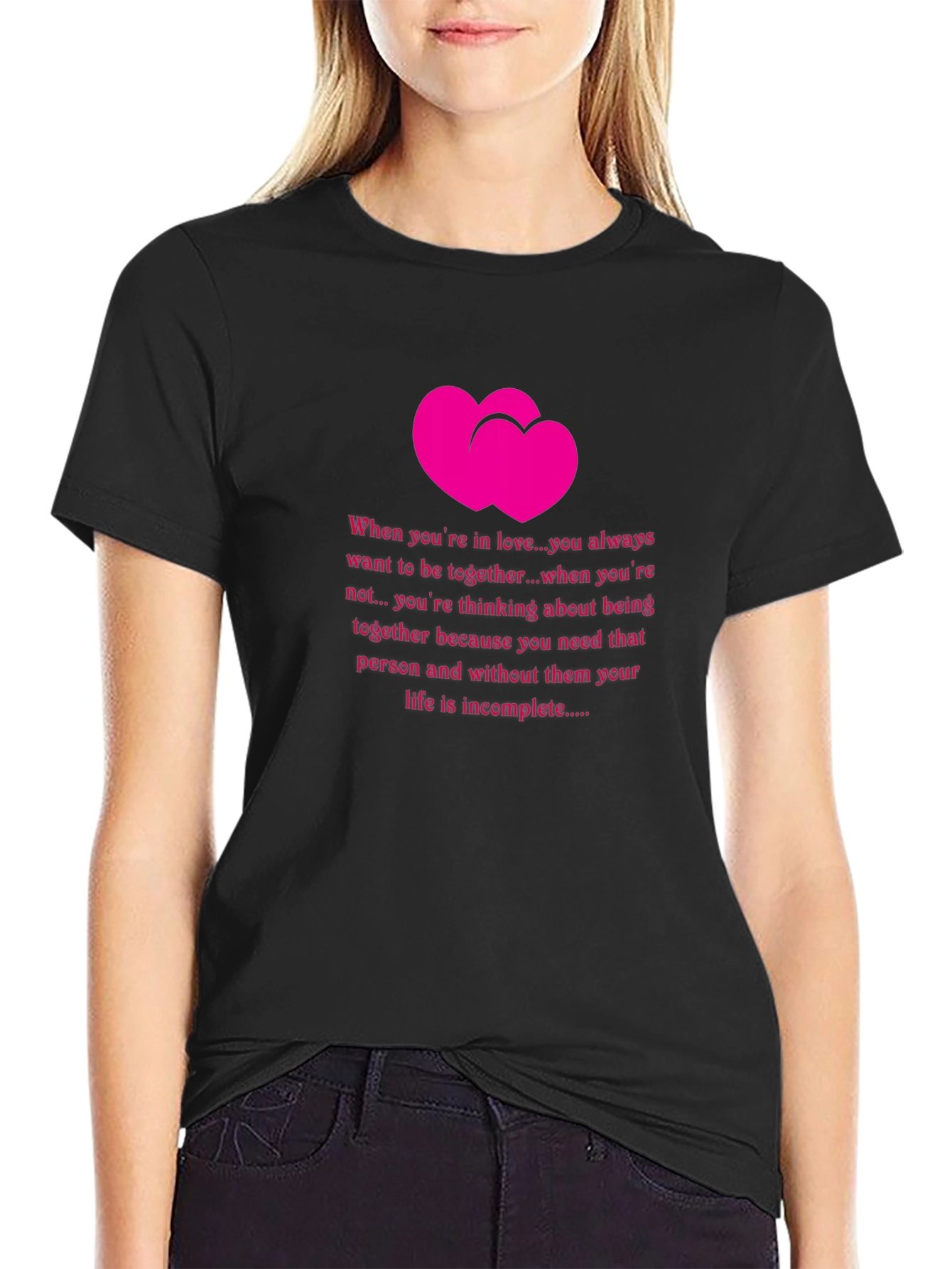 Romantic Hearts T-Shirt - Love Quote Tee
