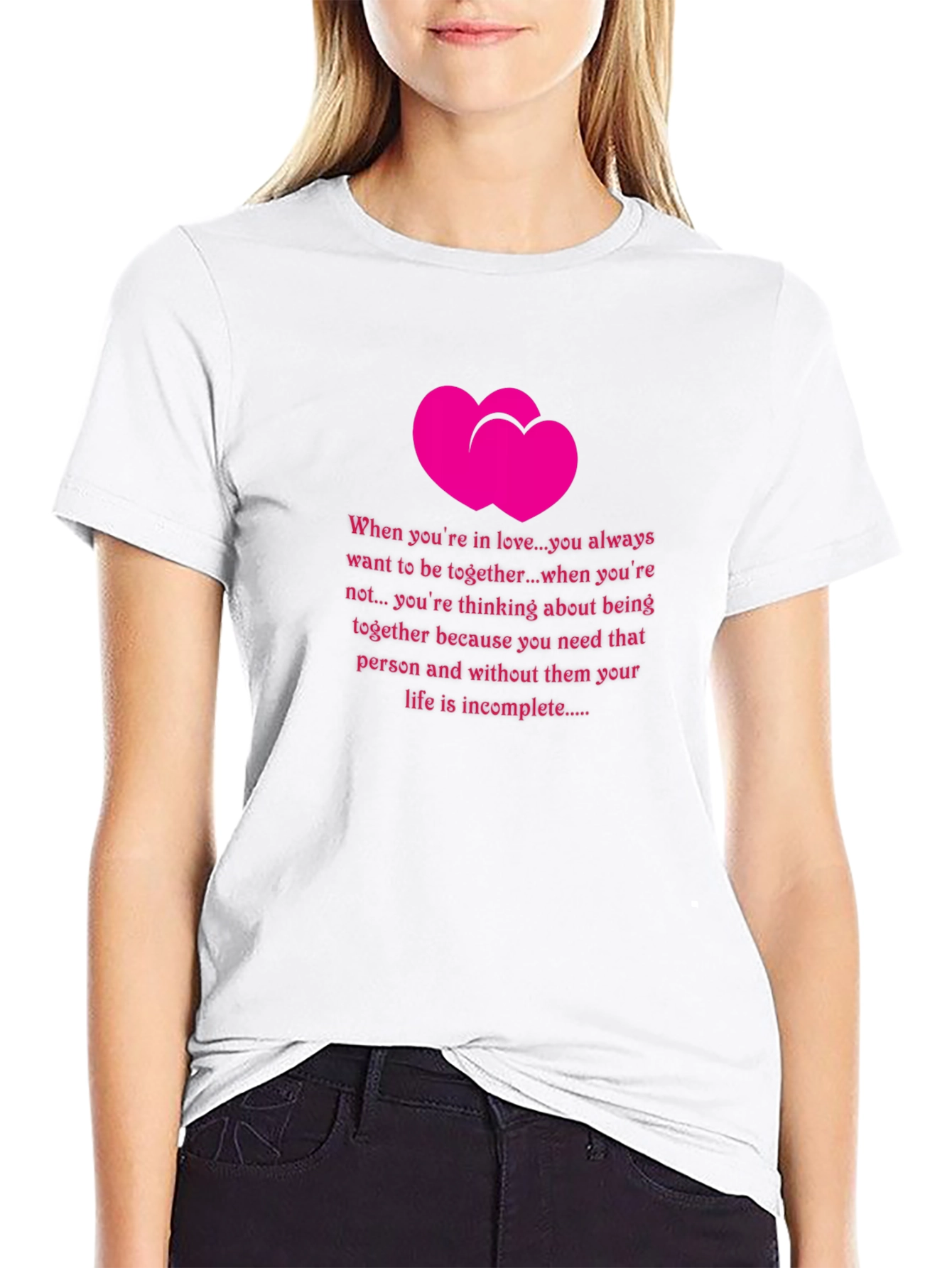 Romantic Hearts T-Shirt - Love Quote Tee