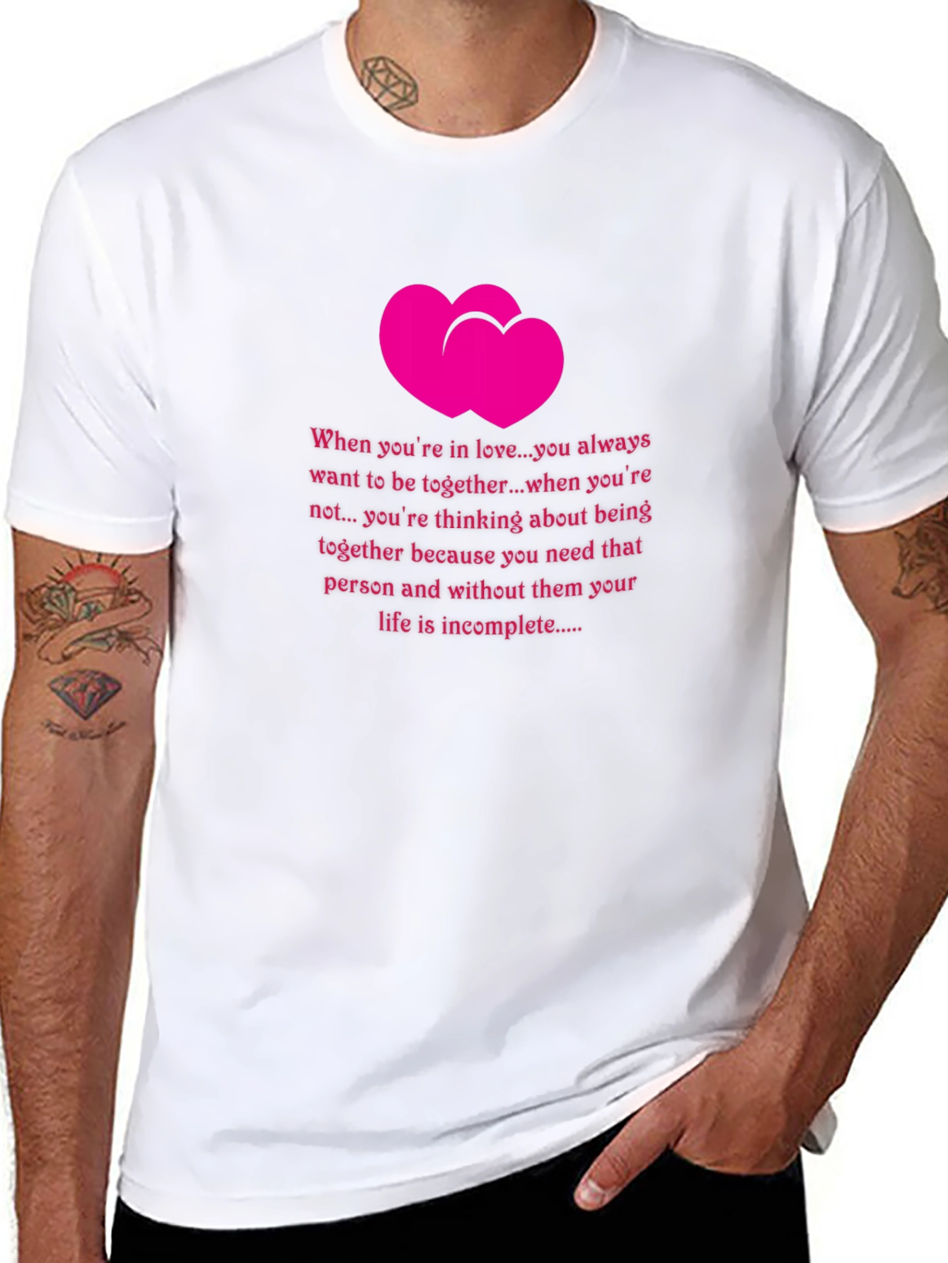 Romantic Hearts T-Shirt - Love Quote Tee