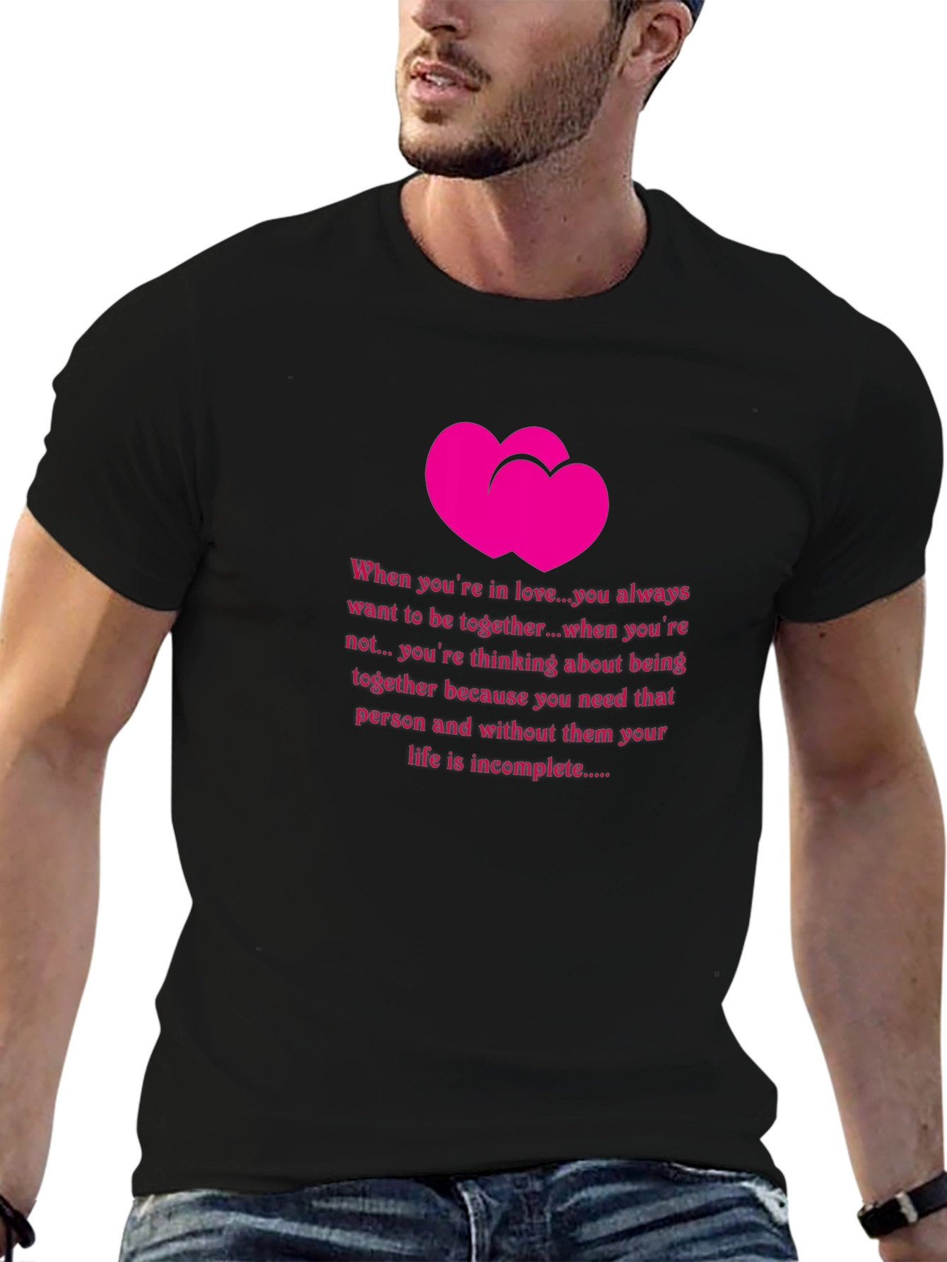 Romantic Hearts T-Shirt - Love Quote Tee