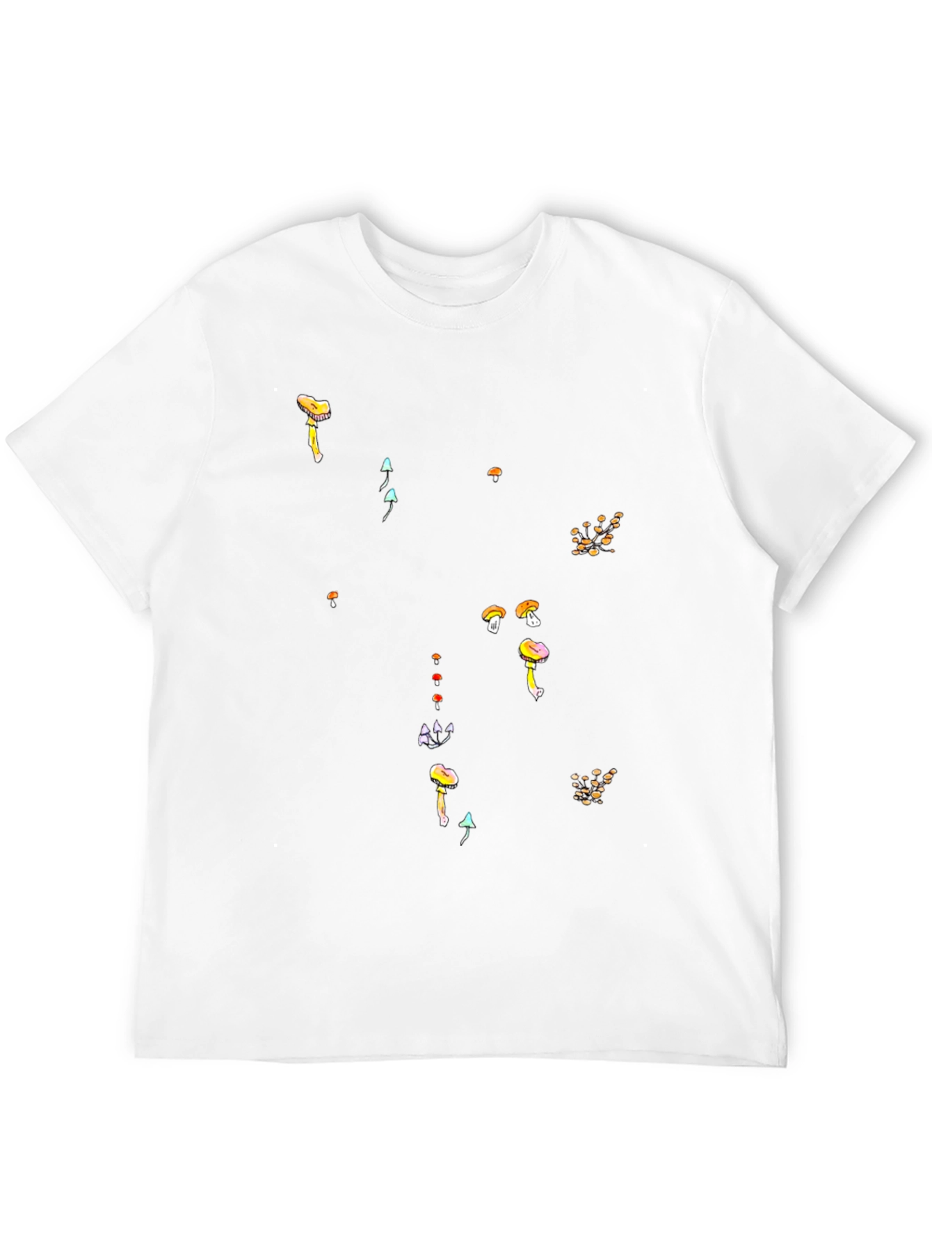 Mushroom Print Black T-Shirt - Funky Casual Style