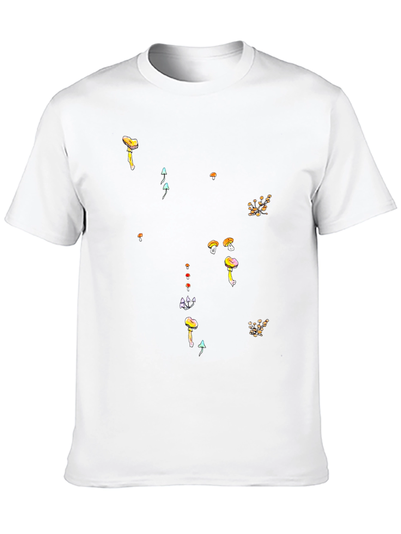 Mushroom Print Black T-Shirt - Funky Casual Style