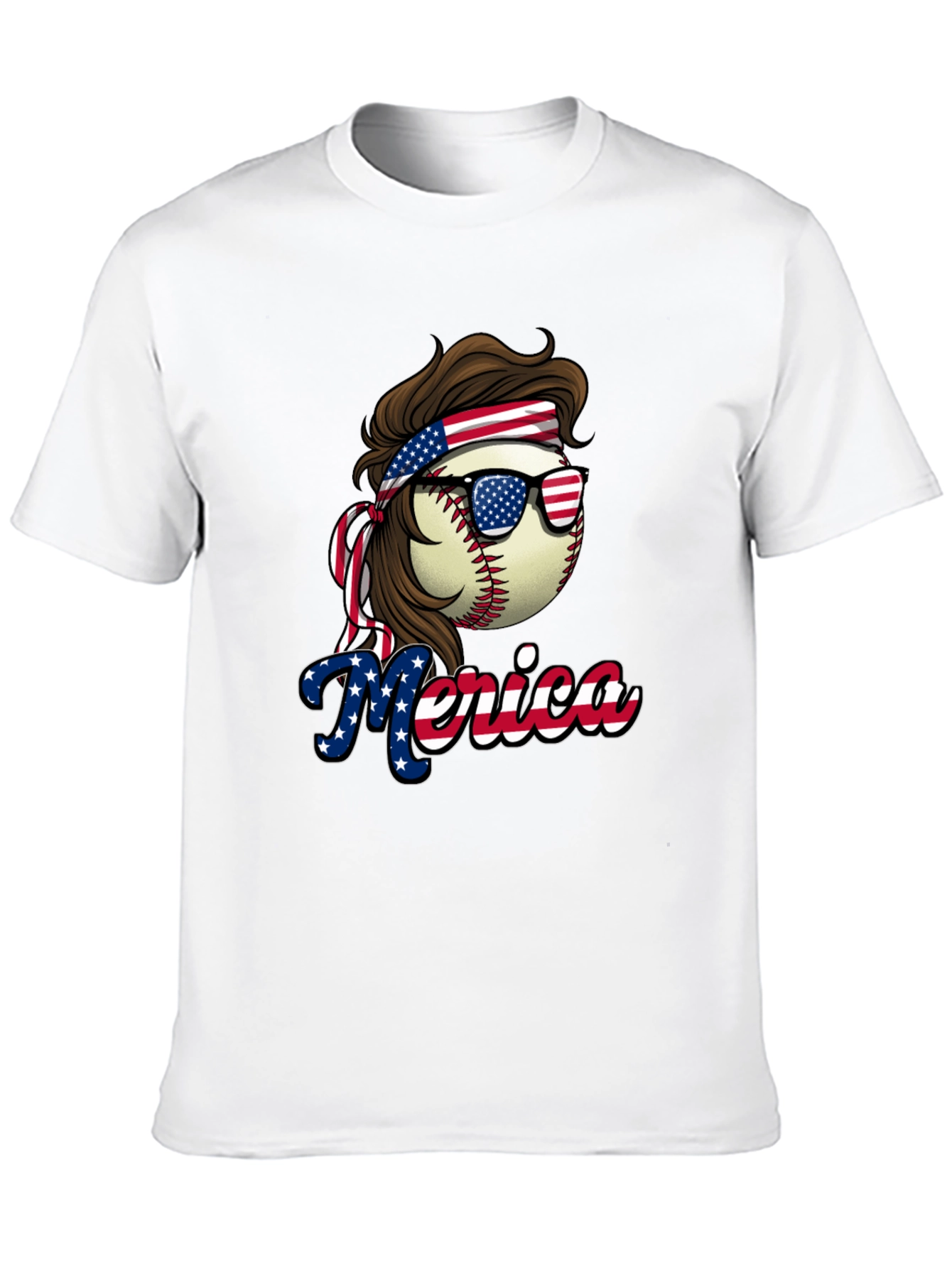 Patriotic Baseball Graphic Tee - USA Pride