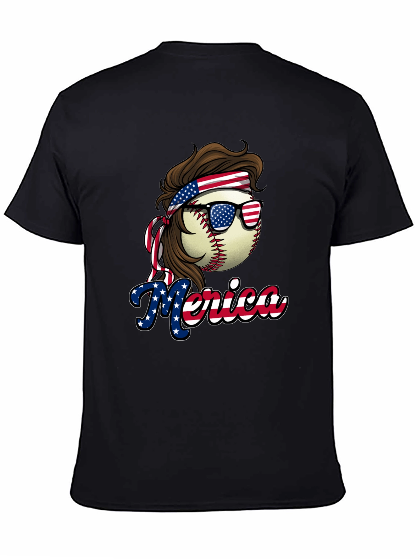 Patriotic Baseball Graphic Tee - USA Pride