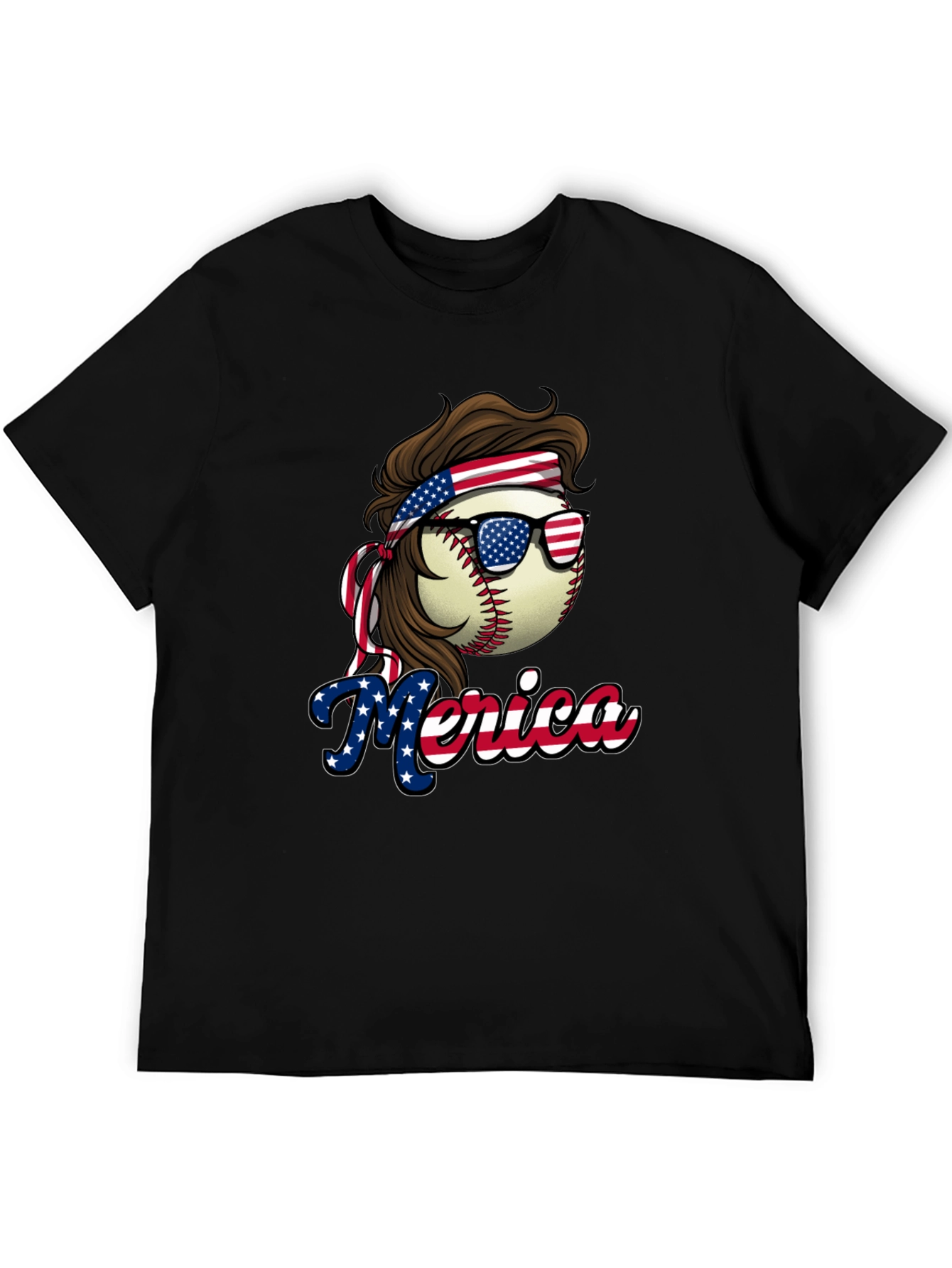Patriotic Baseball Graphic Tee - USA Pride