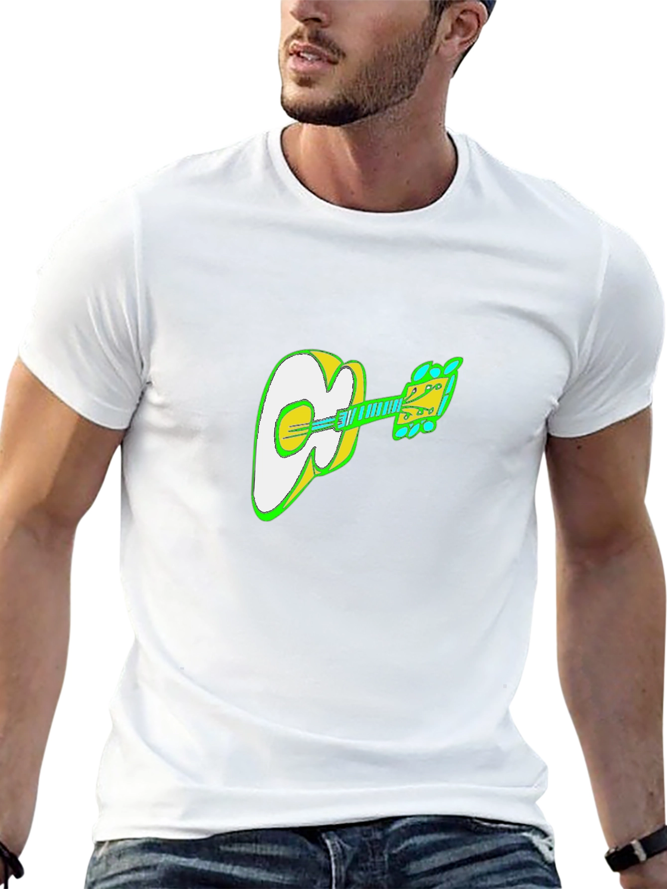 Guitar Graphic Black T-Shirt