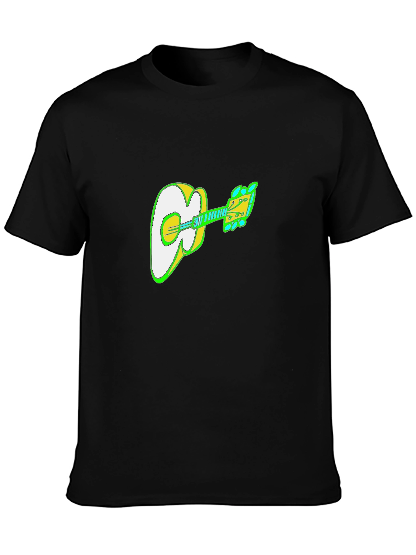 Guitar Graphic Black T-Shirt