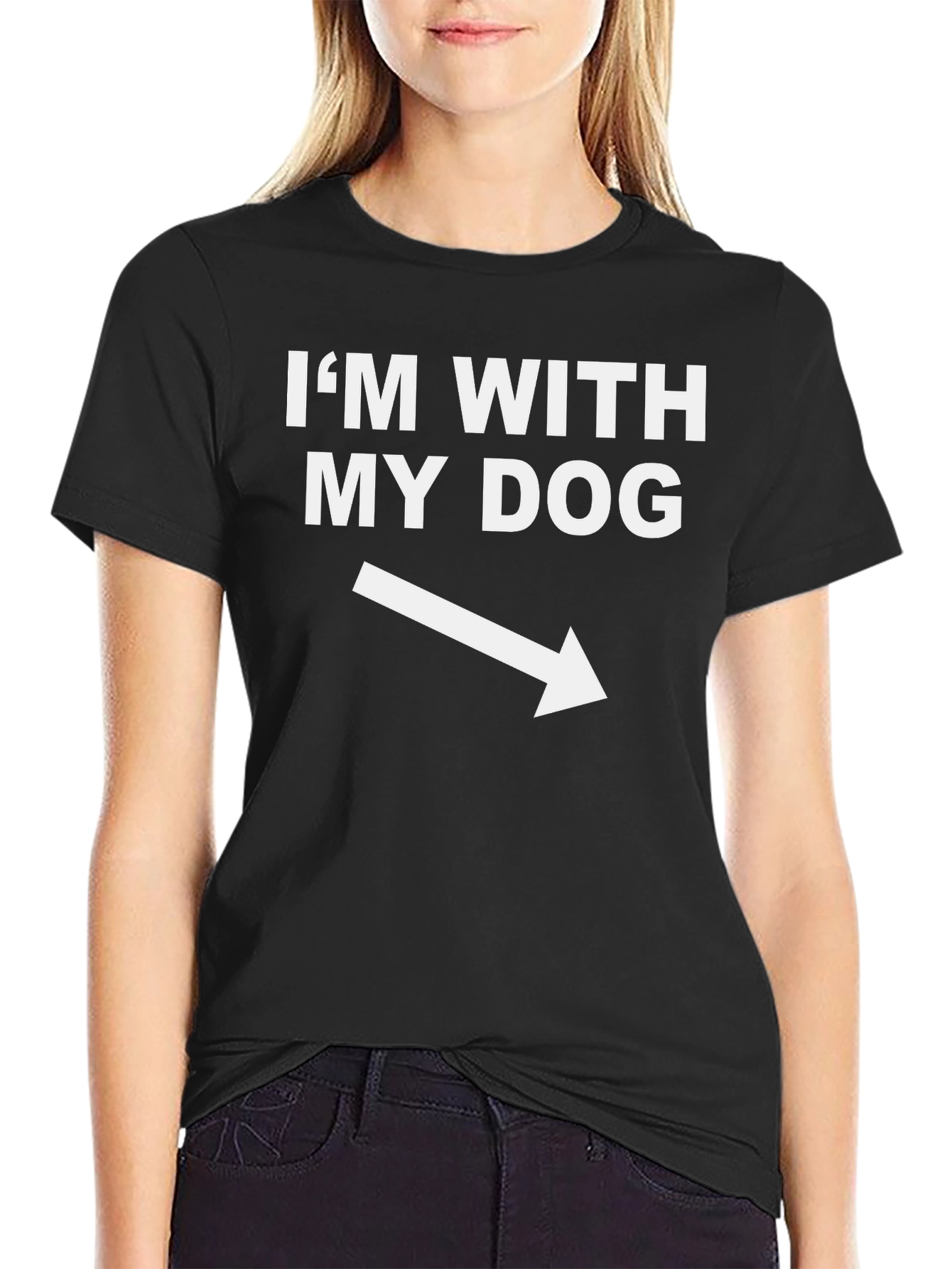 Im With My Dog T-Shirt Arrow Graphic Novelty Tee