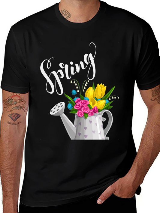 Spring Flower Watering Can Graphic Tee