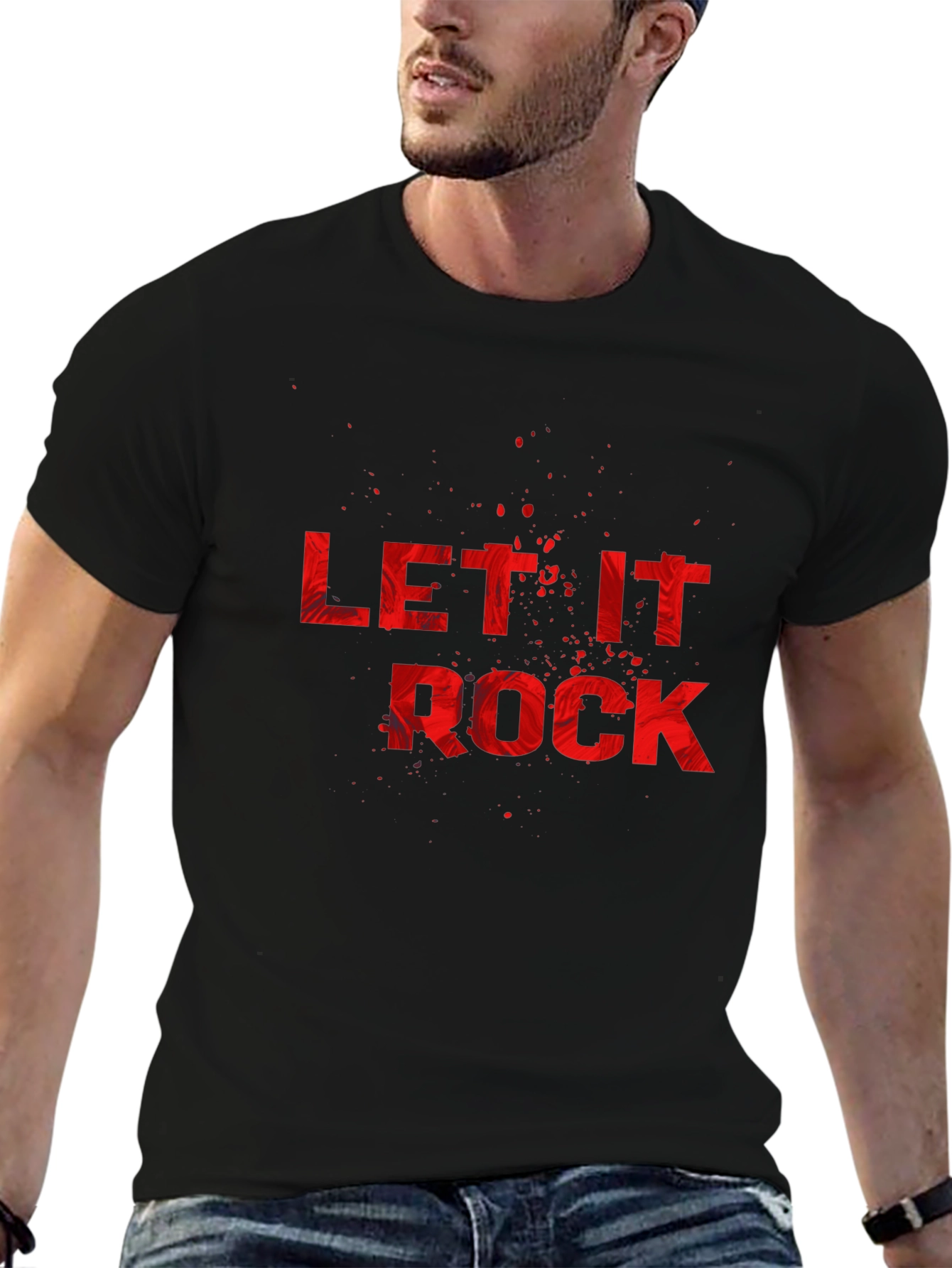 Let It Rock Black Graphic Tee