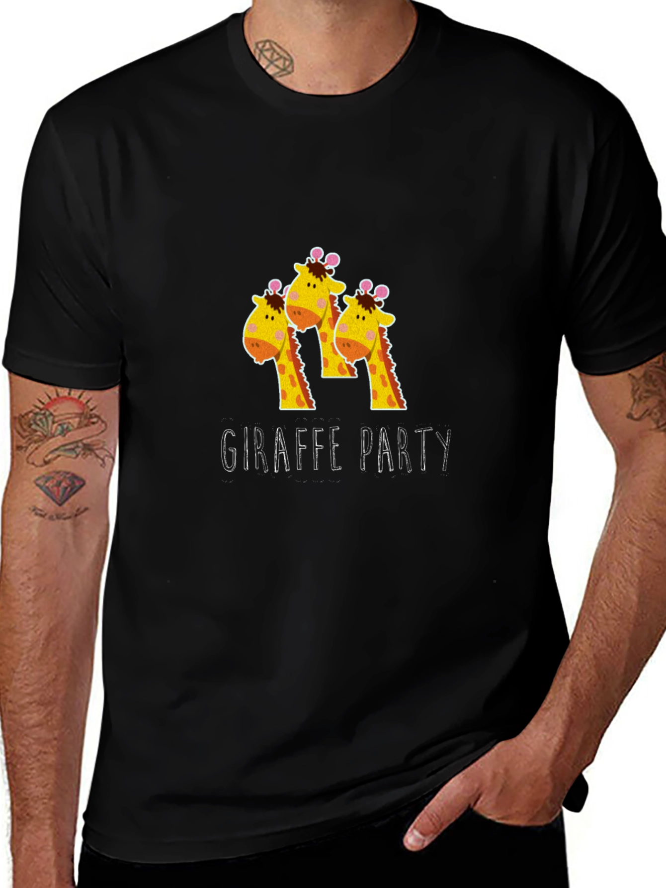 Giraffe Party T-Shirt - Fun Animal Graphic Tee