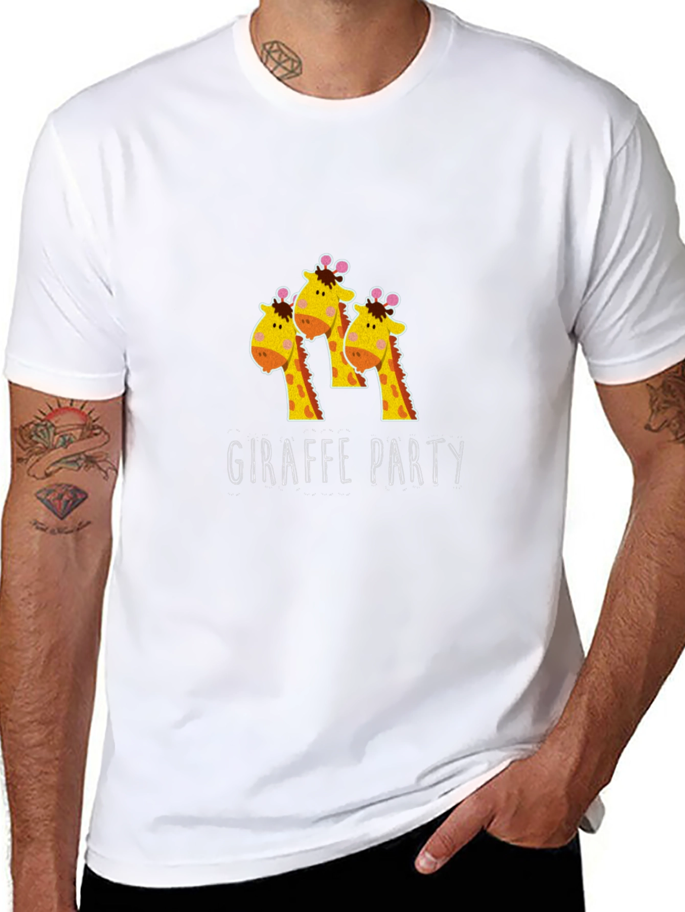 Giraffe Party T-Shirt - Fun Animal Graphic Tee