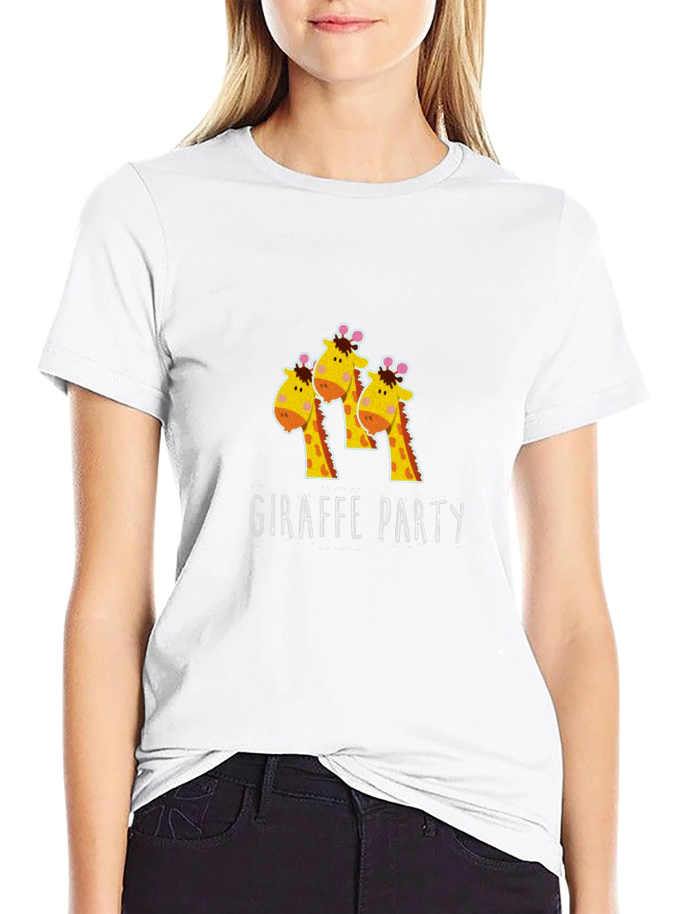 Giraffe Party T-Shirt - Fun Animal Graphic Tee