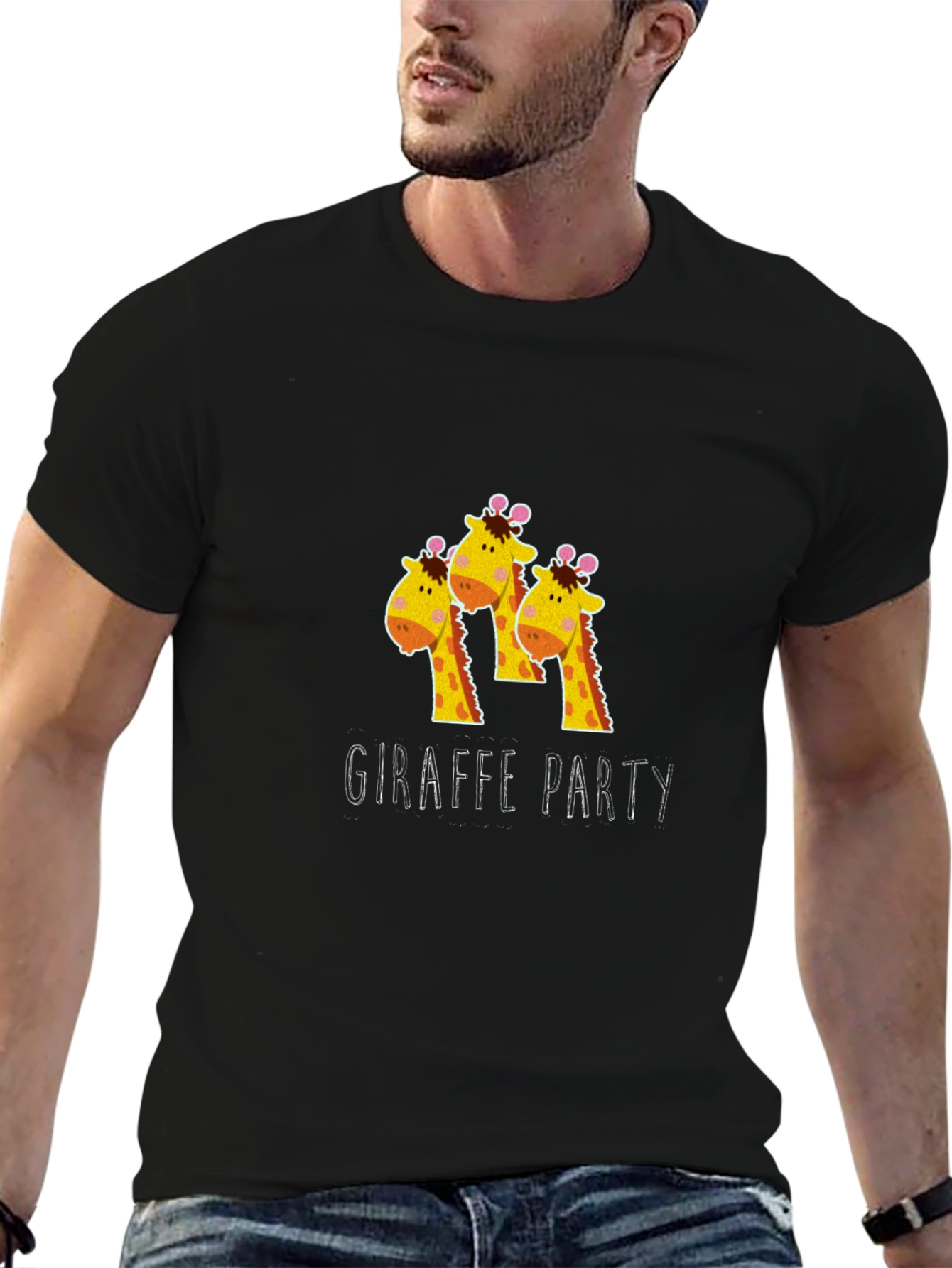 Giraffe Party T-Shirt - Fun Animal Graphic Tee