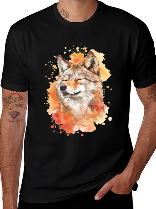 Coyote Watercolor Graphic Tee - Black