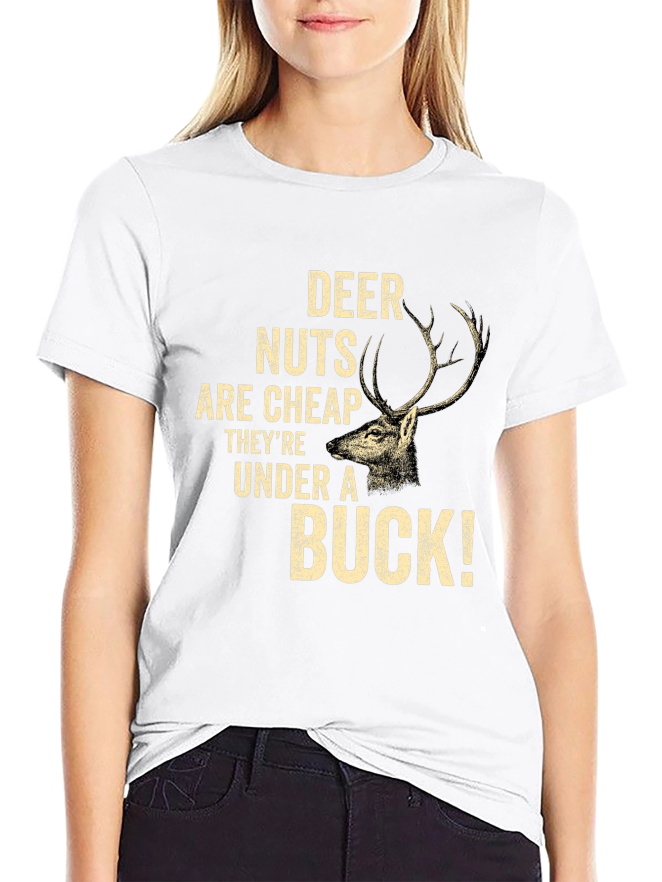 Deer Nuts Under A Buck Funny Graphic T-Shirt