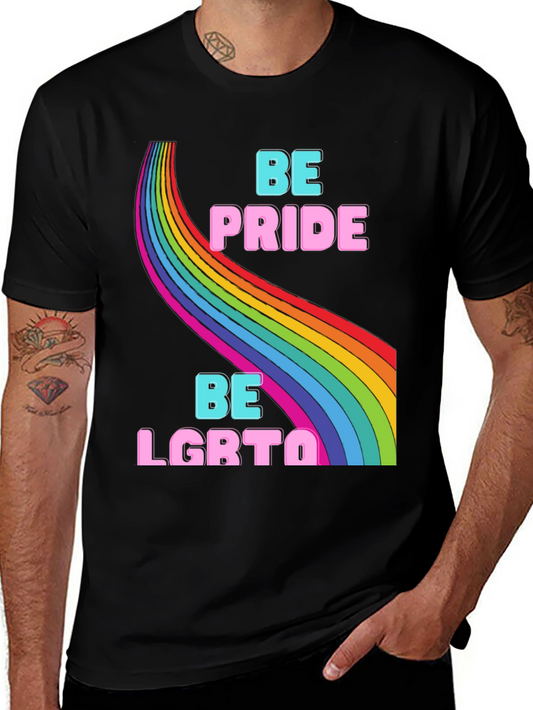Be Pride LGBTQ Rainbow Graphic T-Shirt