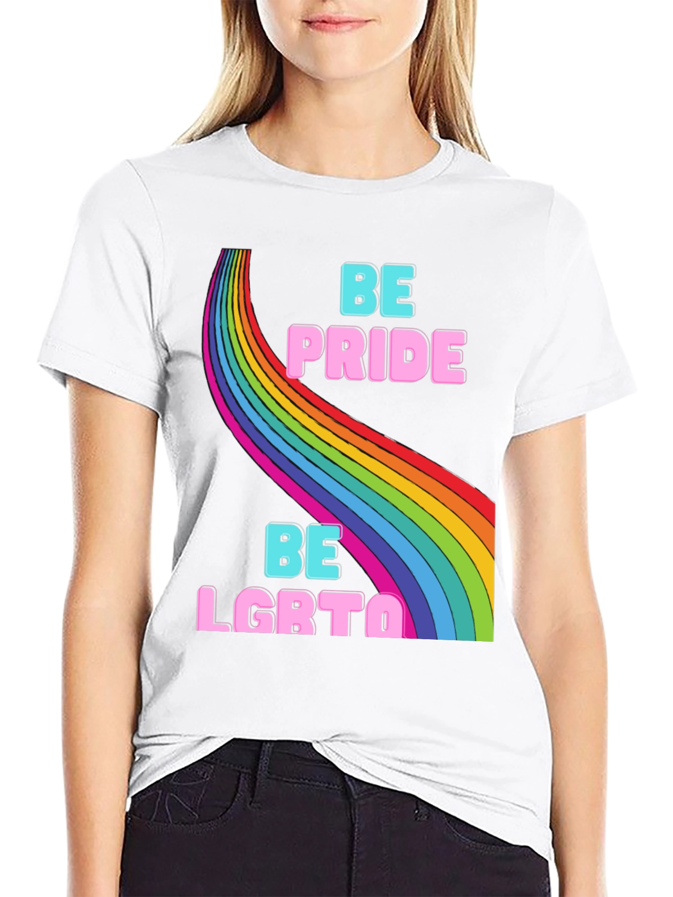 Be Pride LGBTQ Rainbow Graphic T-Shirt