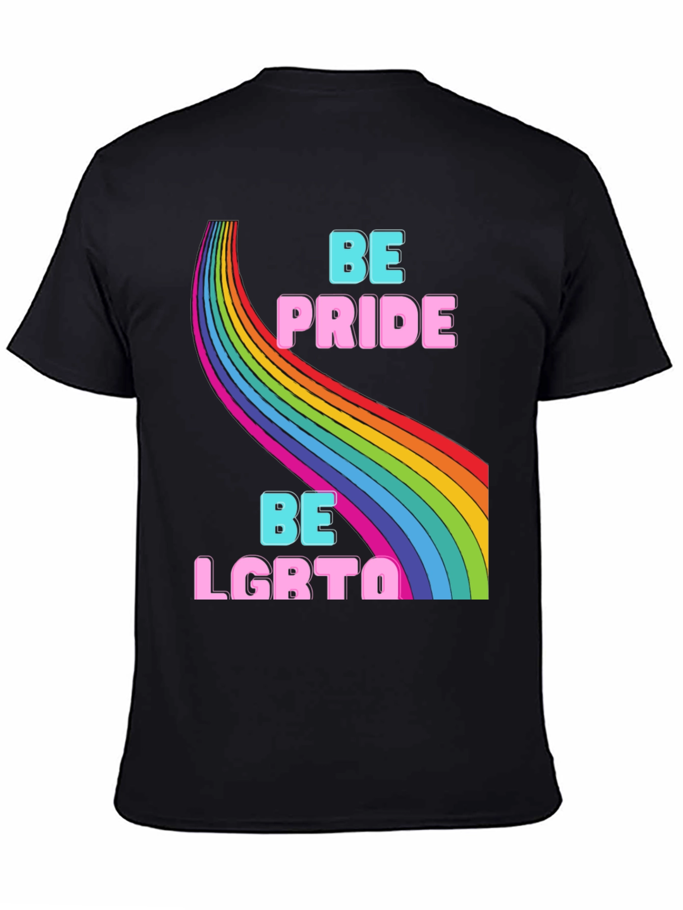 Be Pride LGBTQ Rainbow Graphic T-Shirt