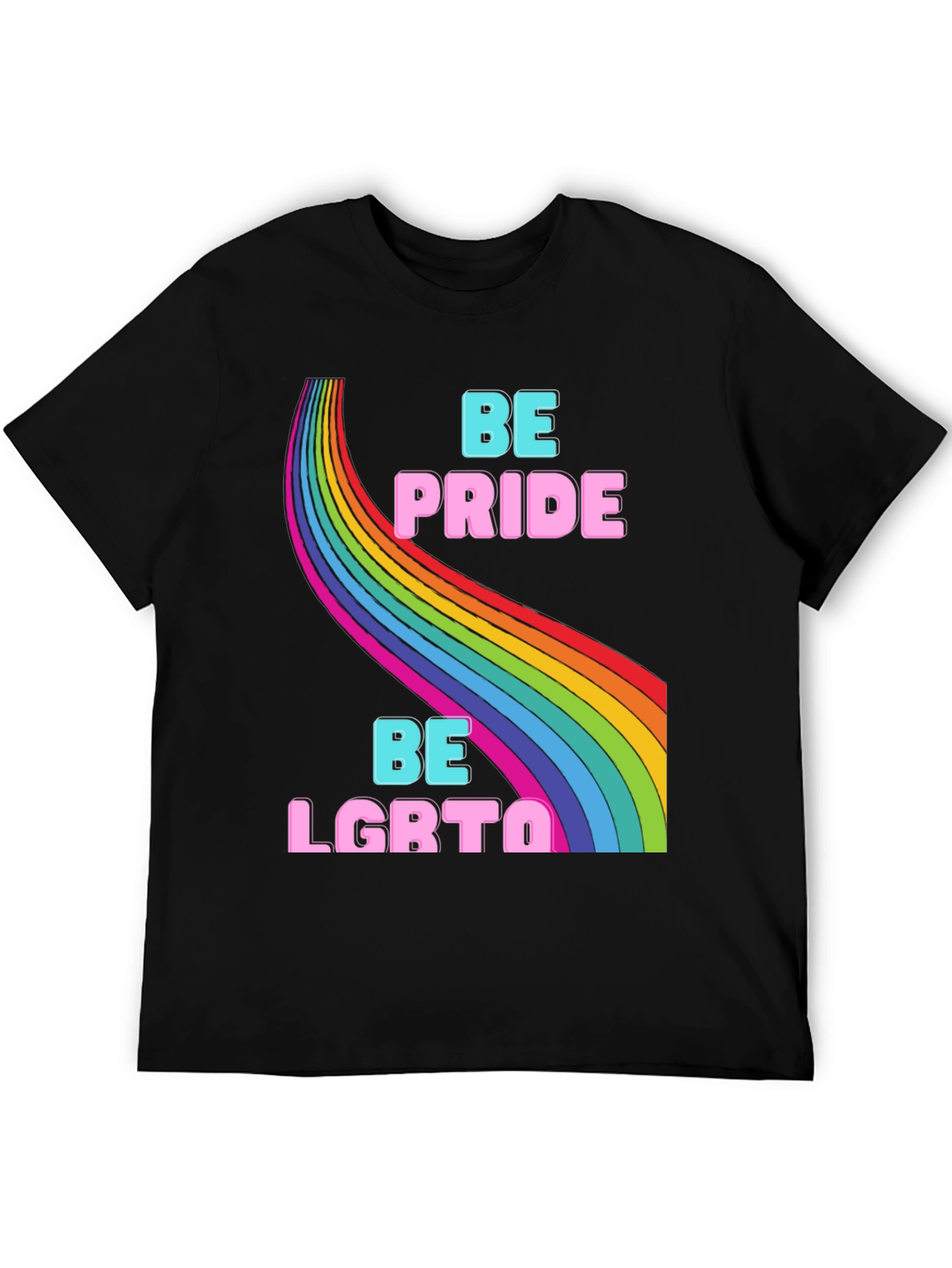 Be Pride LGBTQ Rainbow Graphic T-Shirt