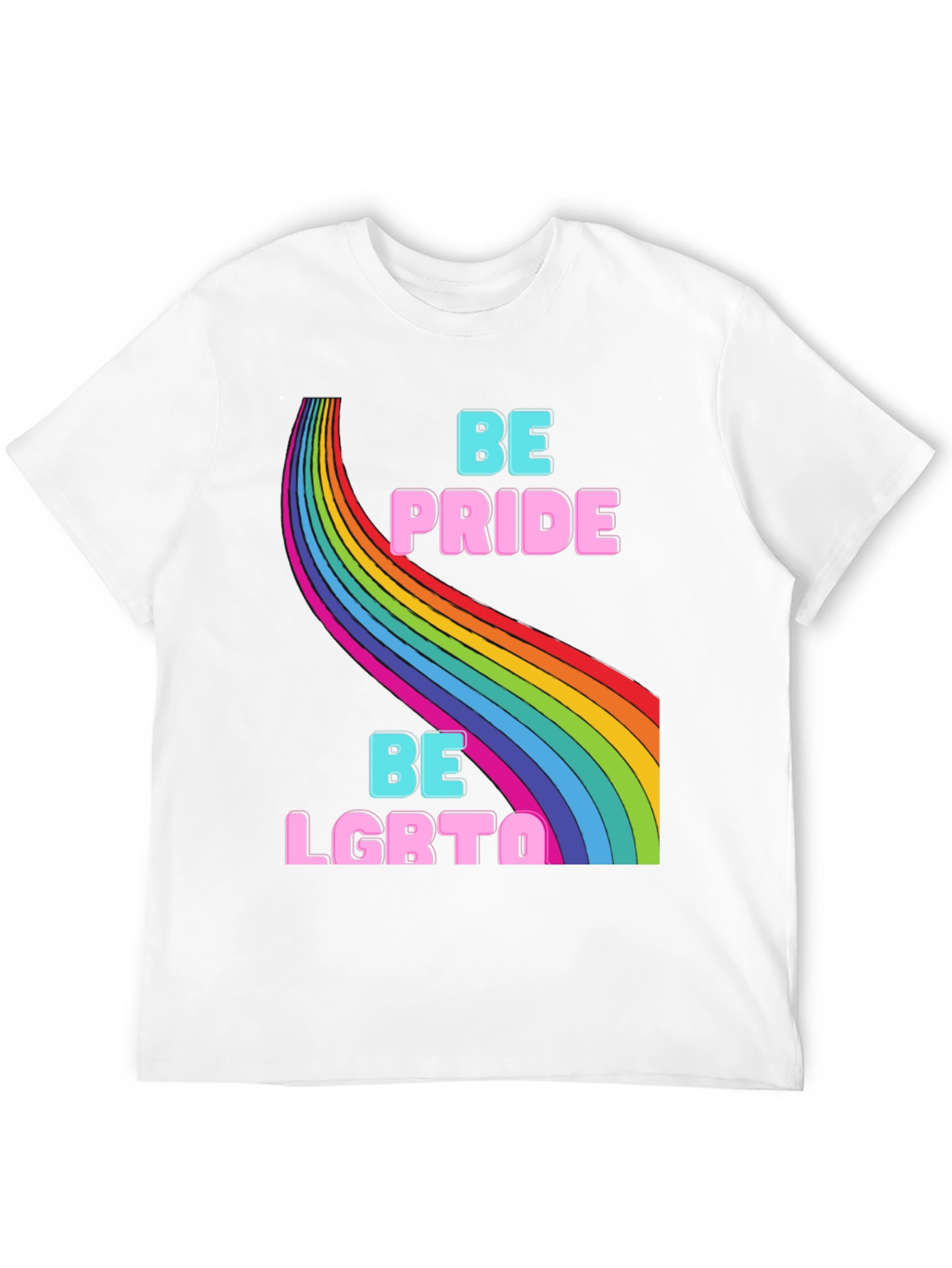 Be Pride LGBTQ Rainbow Graphic T-Shirt