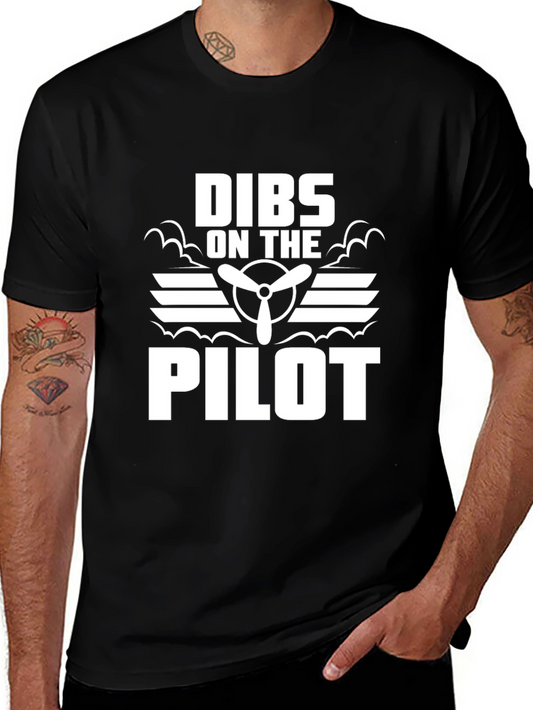 Dibs on the Pilot Graphic Tee - Aviation Humor Shirt