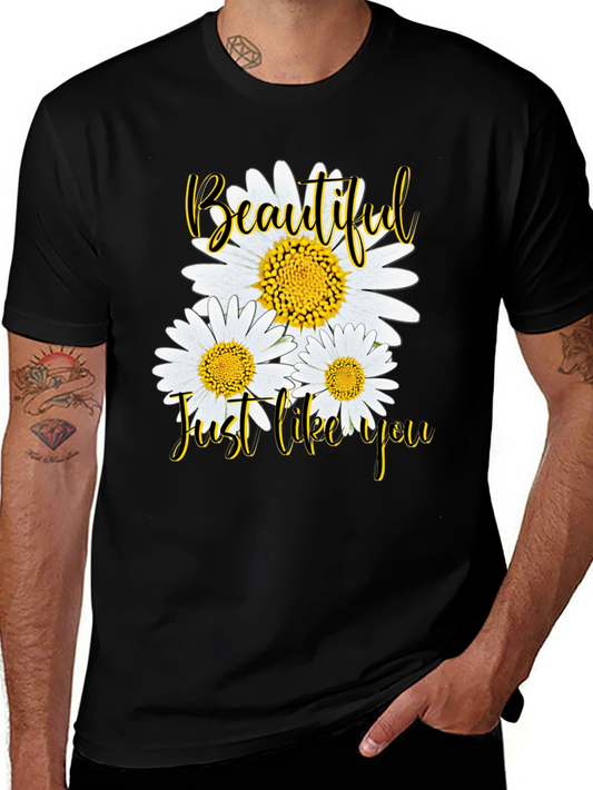 Beautiful Daisy Graphic Tee - Black Unisex T-Shirt