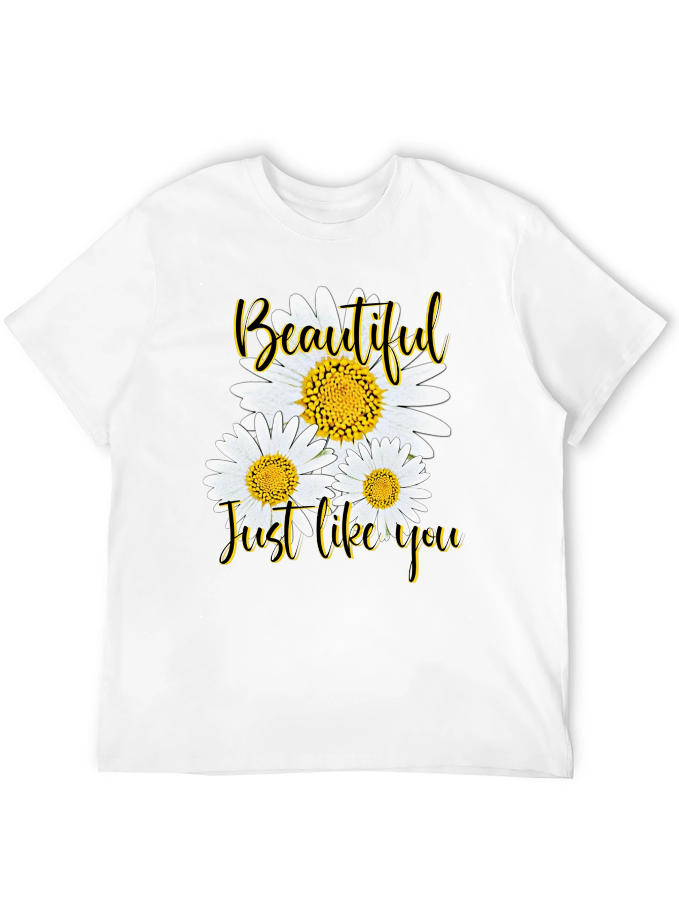 Beautiful Daisy Graphic Tee - Black Unisex T-Shirt