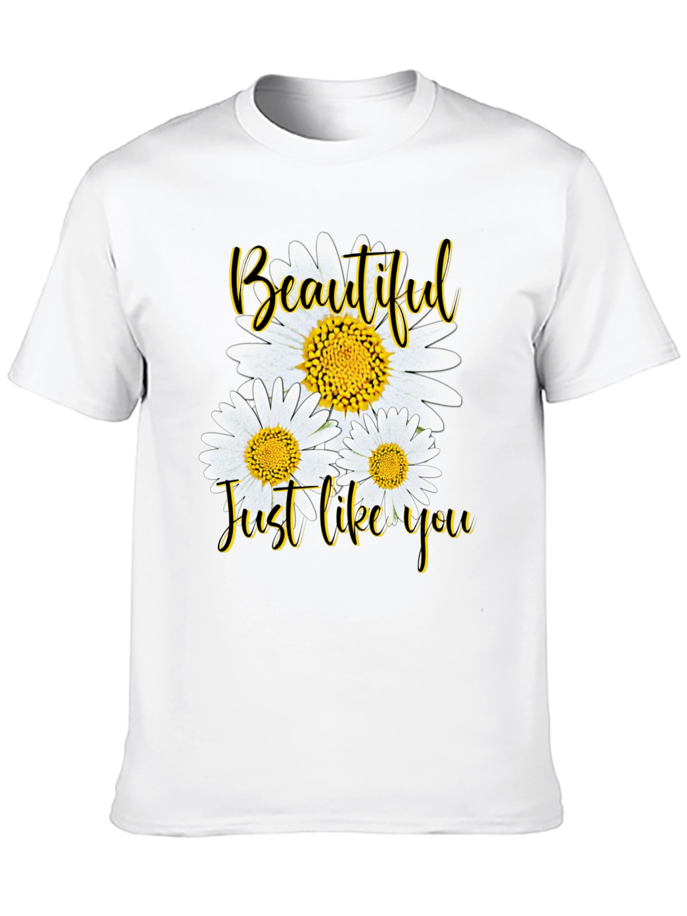 Beautiful Daisy Graphic Tee - Black Unisex T-Shirt