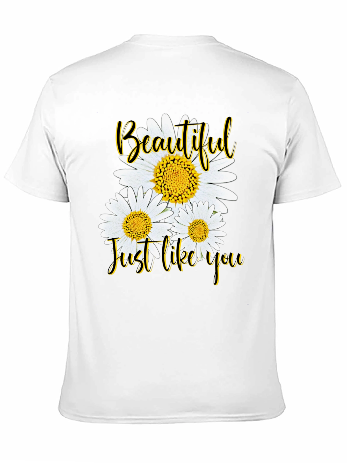 Beautiful Daisy Graphic Tee - Black Unisex T-Shirt