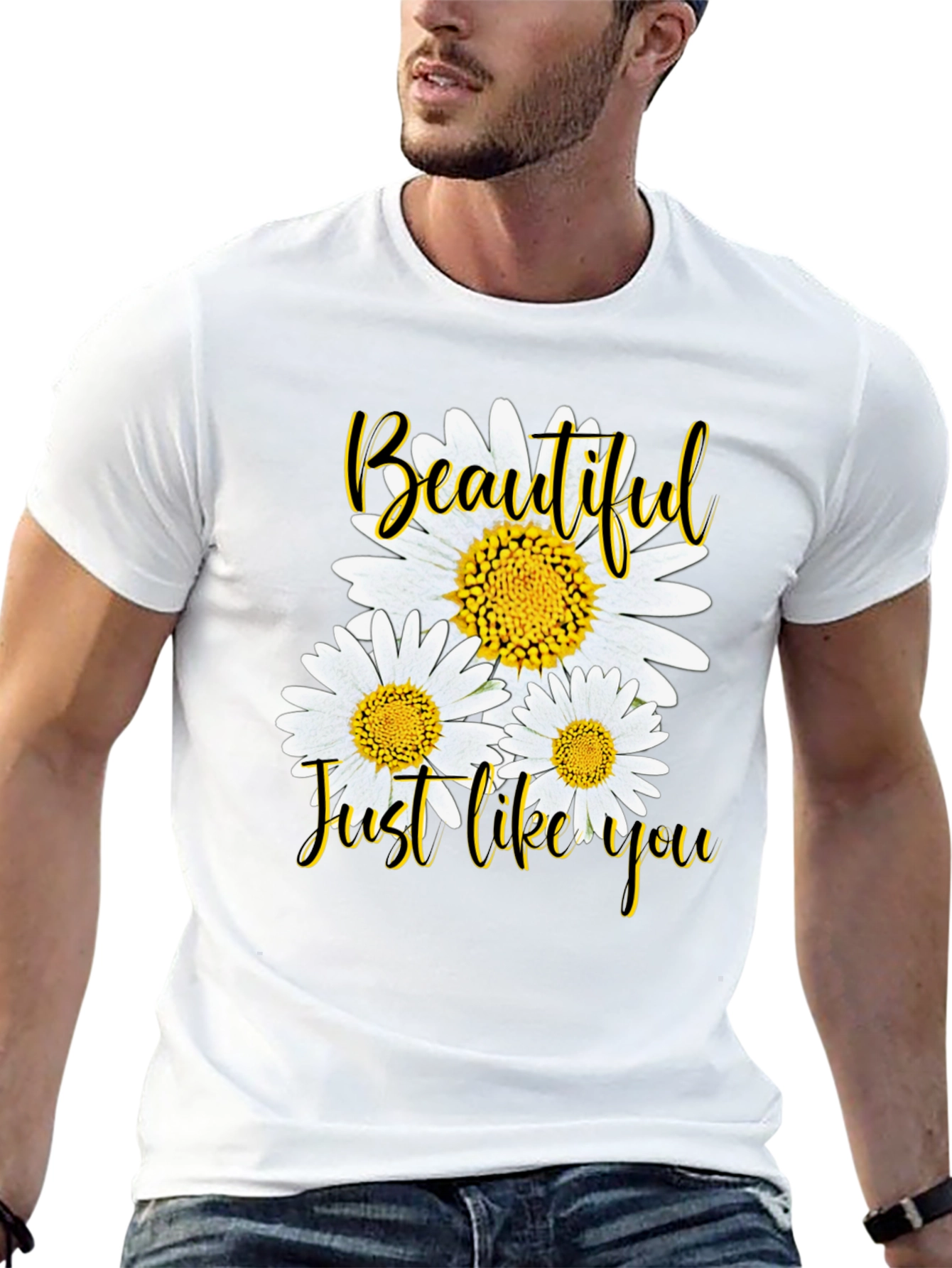 Beautiful Daisy Graphic Tee - Black Unisex T-Shirt