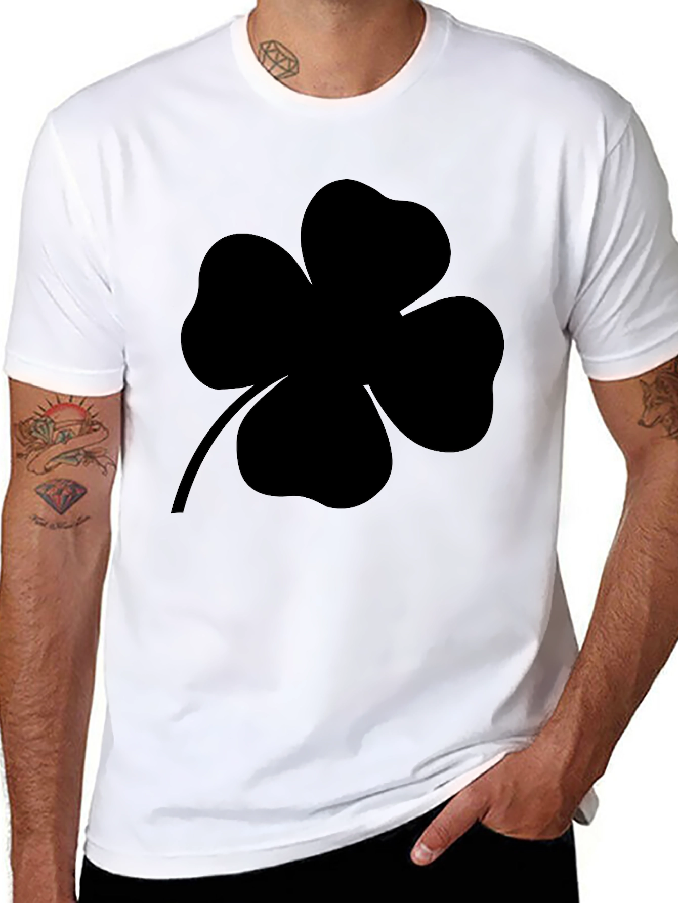 Black Clover T-Shirt - Lucky Four Leaf Design